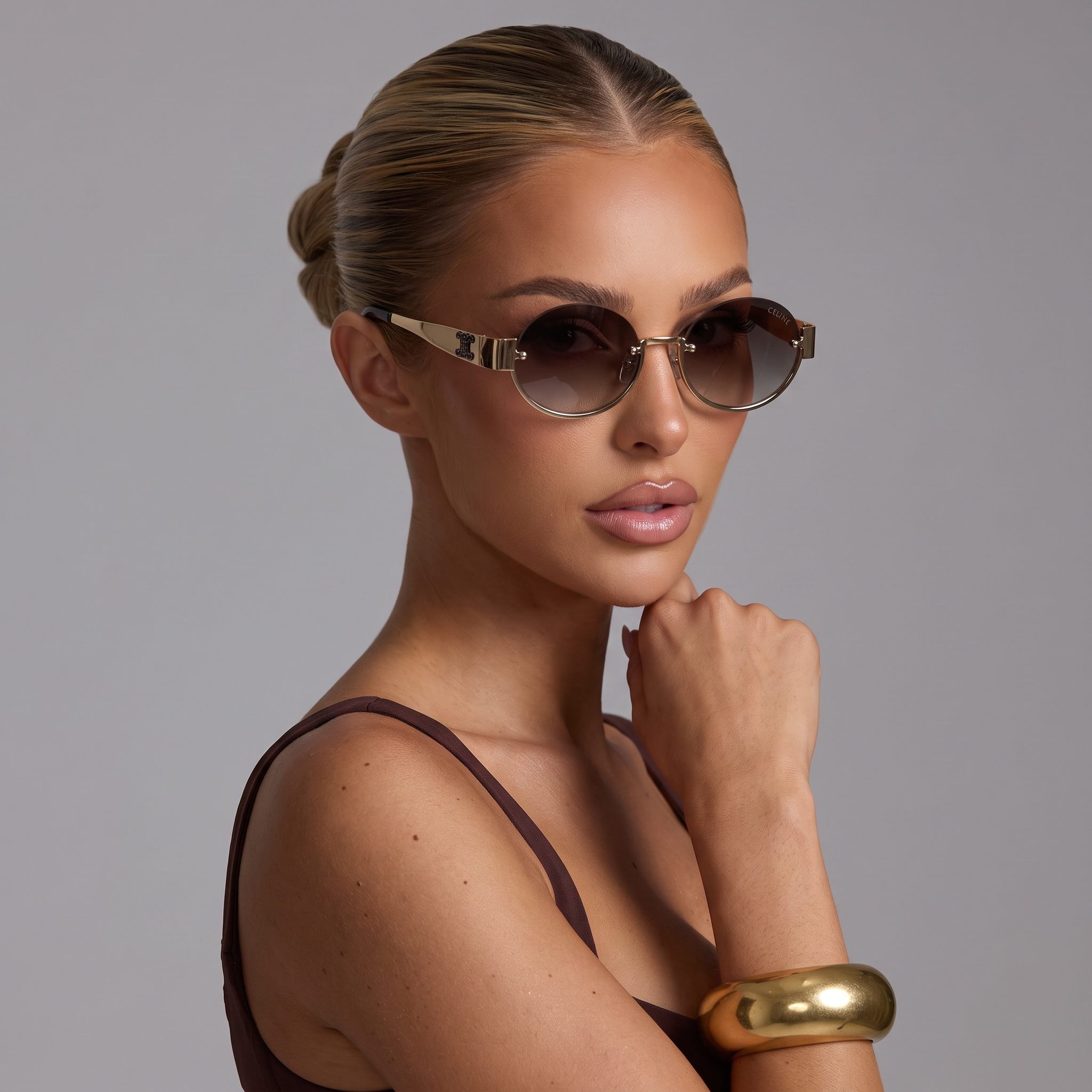 Celine Round Sunglasses – Gold Vintage Luxury 🕶️✨