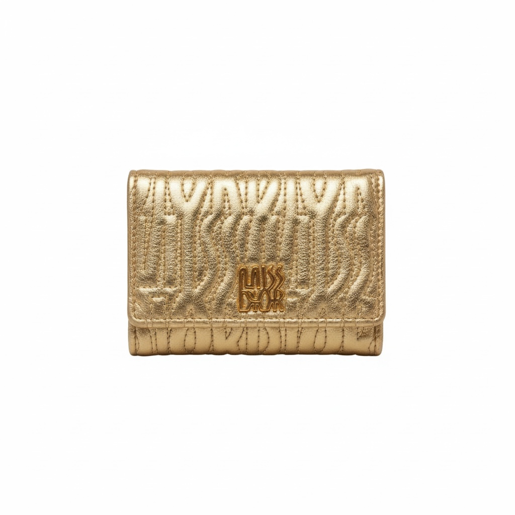 Miss Dior Gold Quilted Compact Wallet✨