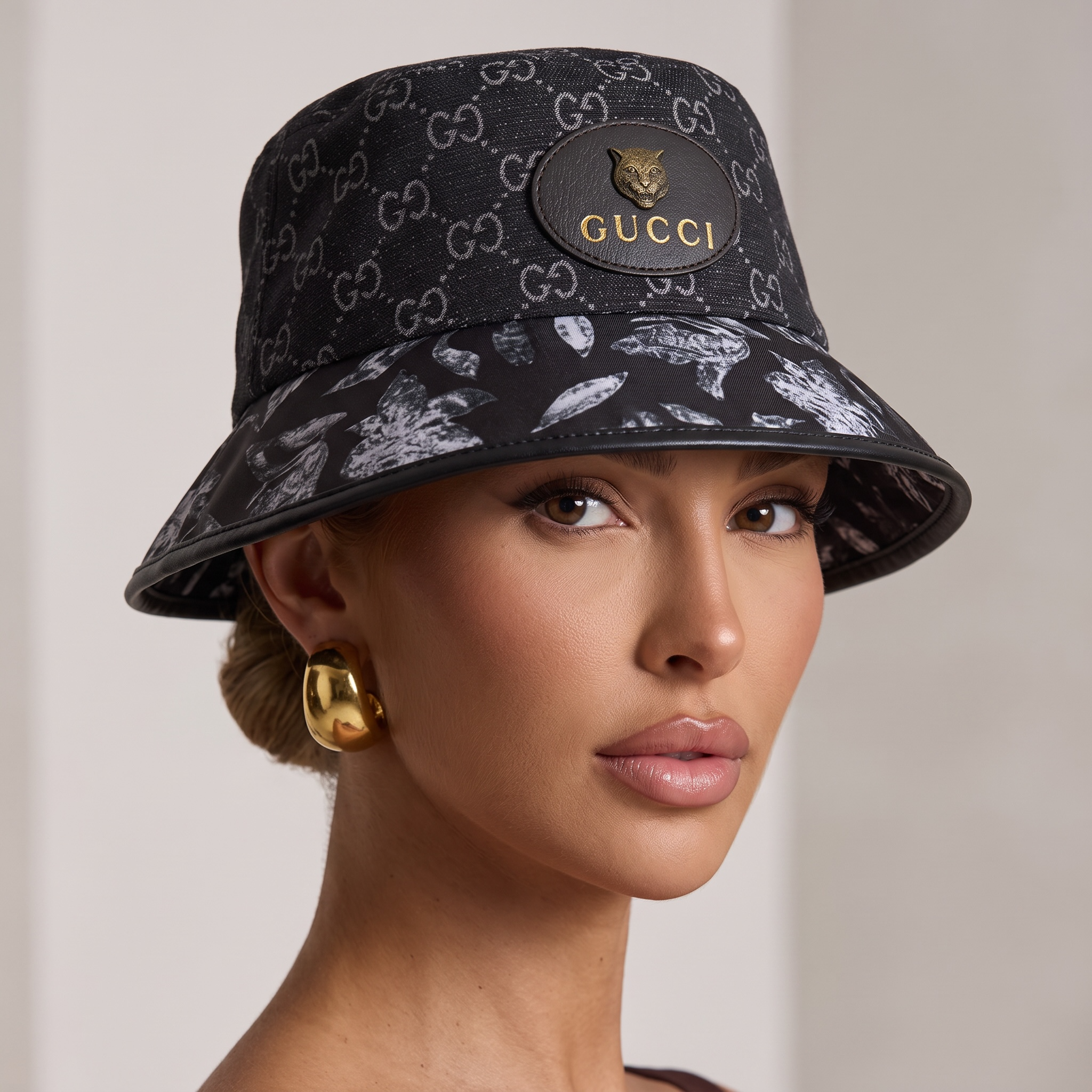 Gucci GG Monogram Bucket Hat – Black Pattern Luxury Icon 🖤✨