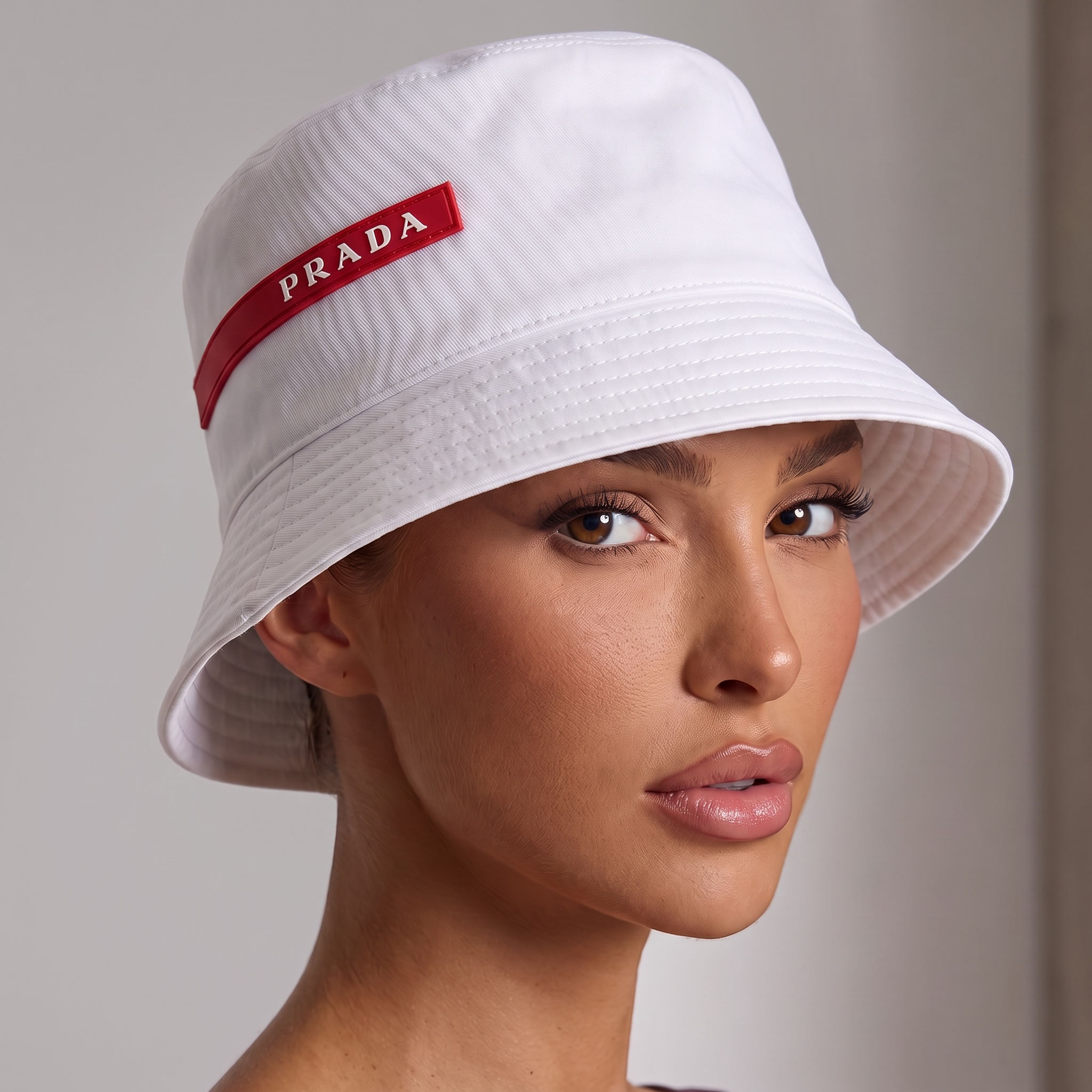 🖤 Prada Nylon Bucket Hat | Black with Red Logo Stripe 🔥