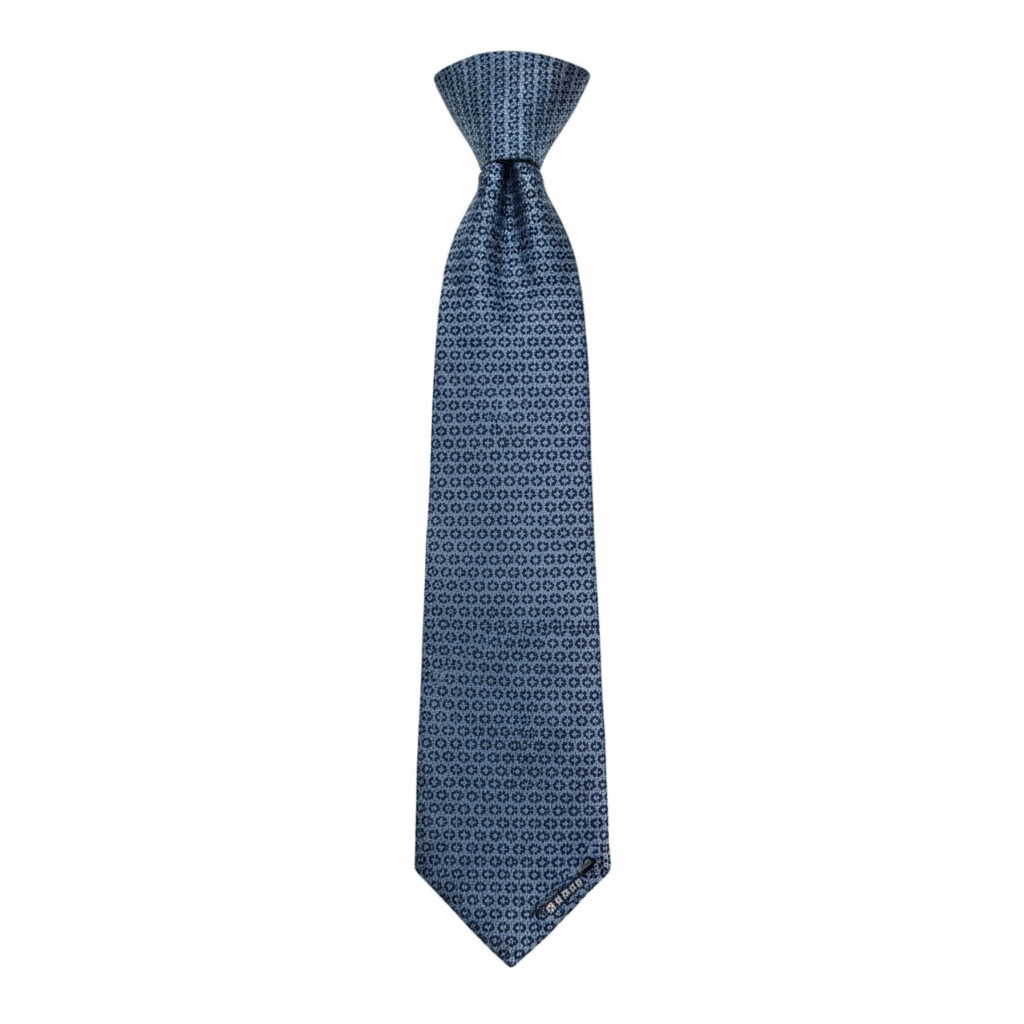 🔹 Hermès Luxury Silk Tie – Blue Geometric Pattern 👔✨ | Designer Men’s Necktie