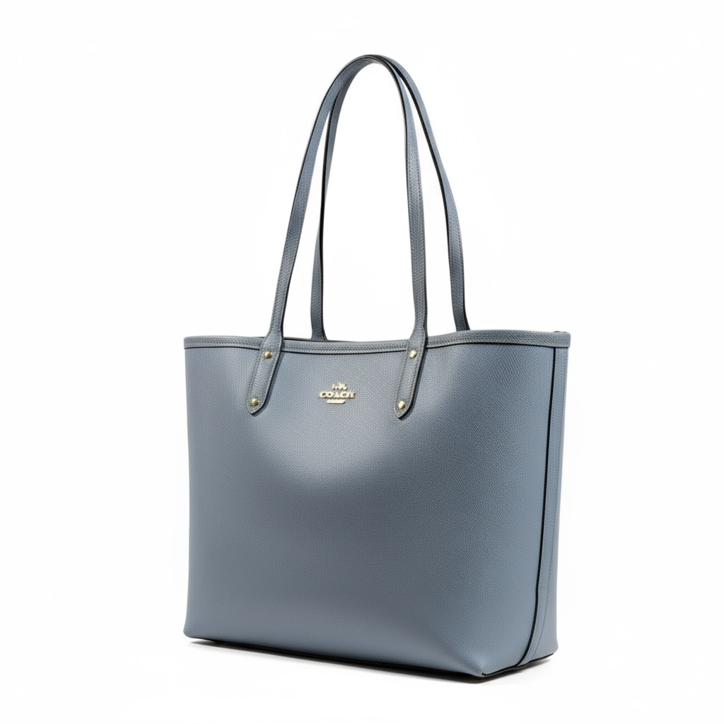 Coach Double-Face Tote Bag 👜💙🤍 | Reversible Beige Monogram & Powder Blue • 2-in-1 Luxury Tote