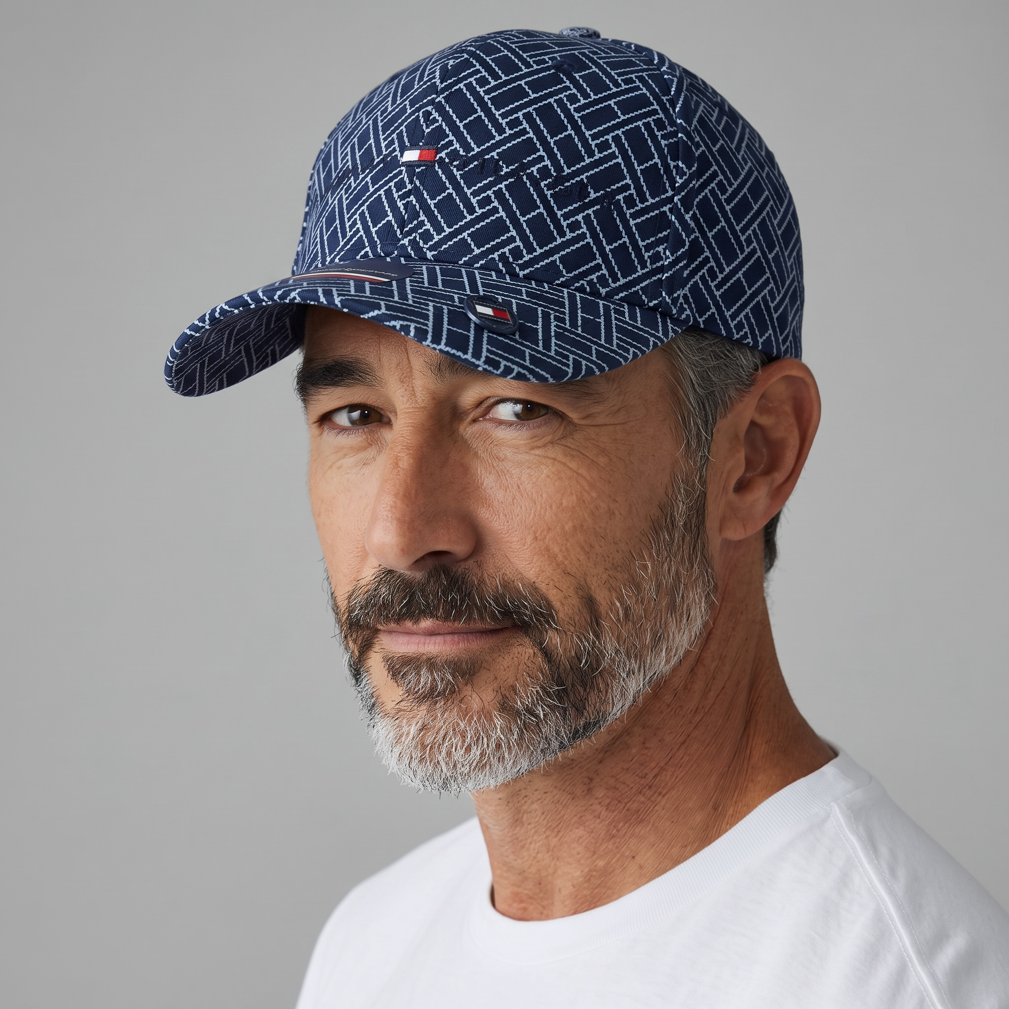 🧢 Tommy Hilfiger Navy Pattern Cap | Classic Street Style 🔵
