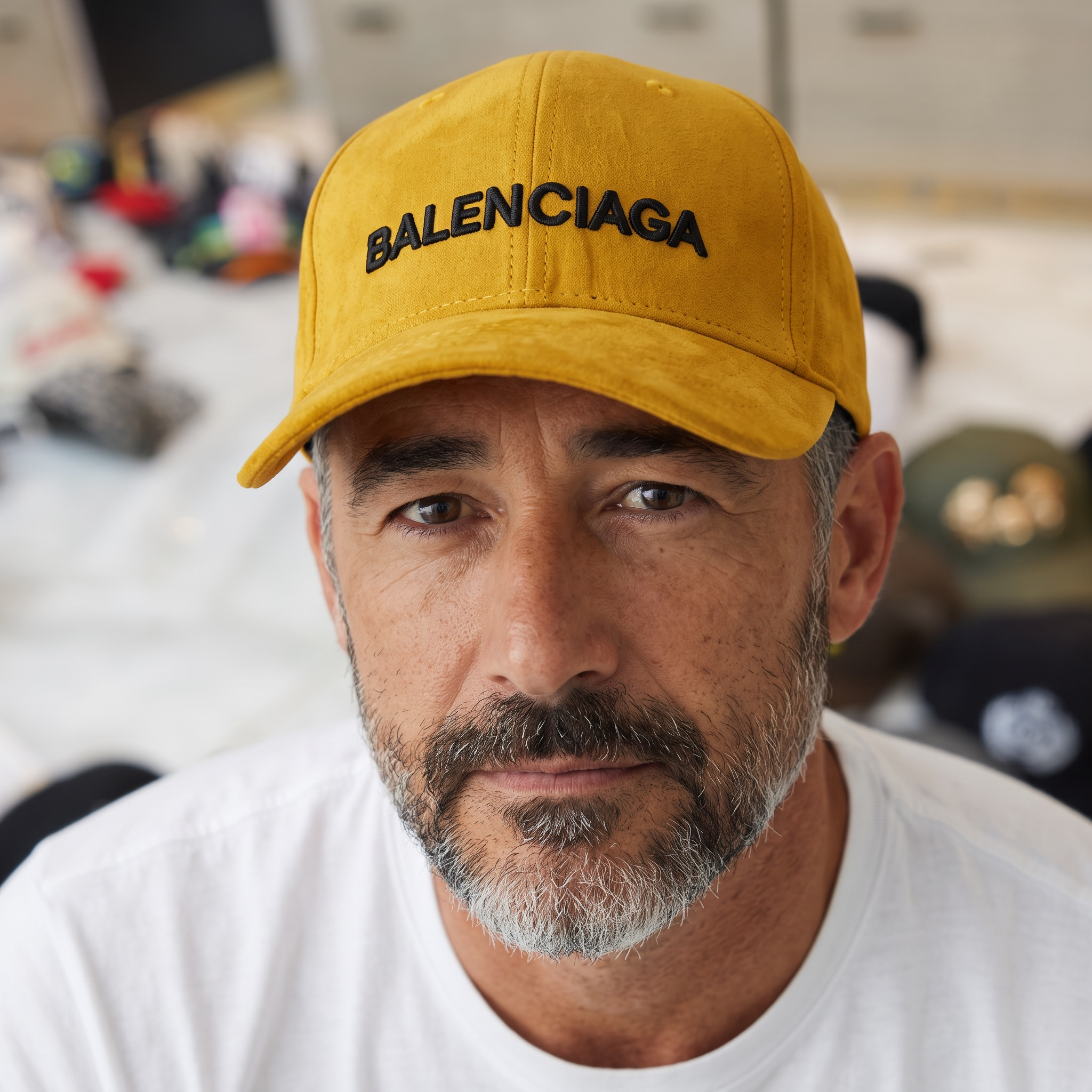 Balenciaga Mustard Suede Cap ✨ Luxe Street Statement