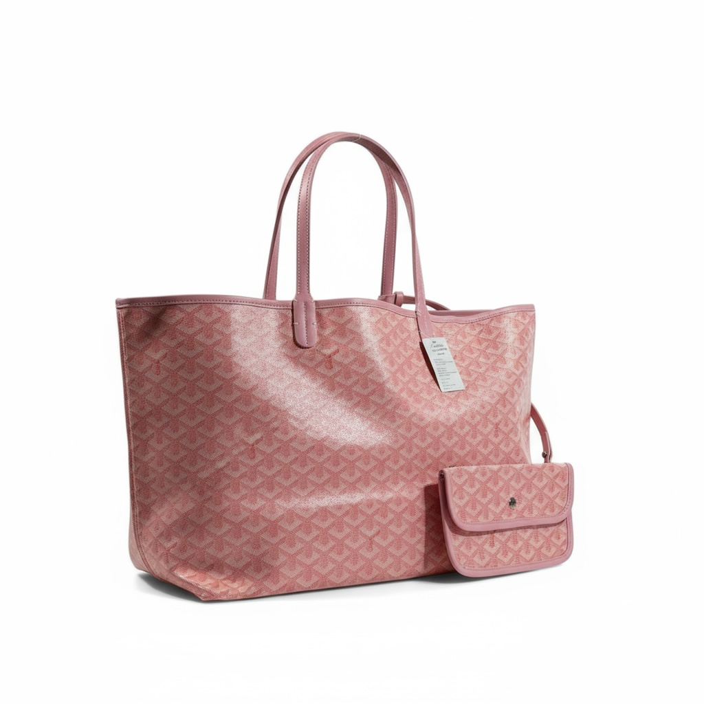 Goyard Tote Bag 💗✨ | Baby Pink • Signature Chevron Pattern • Matching Pouch