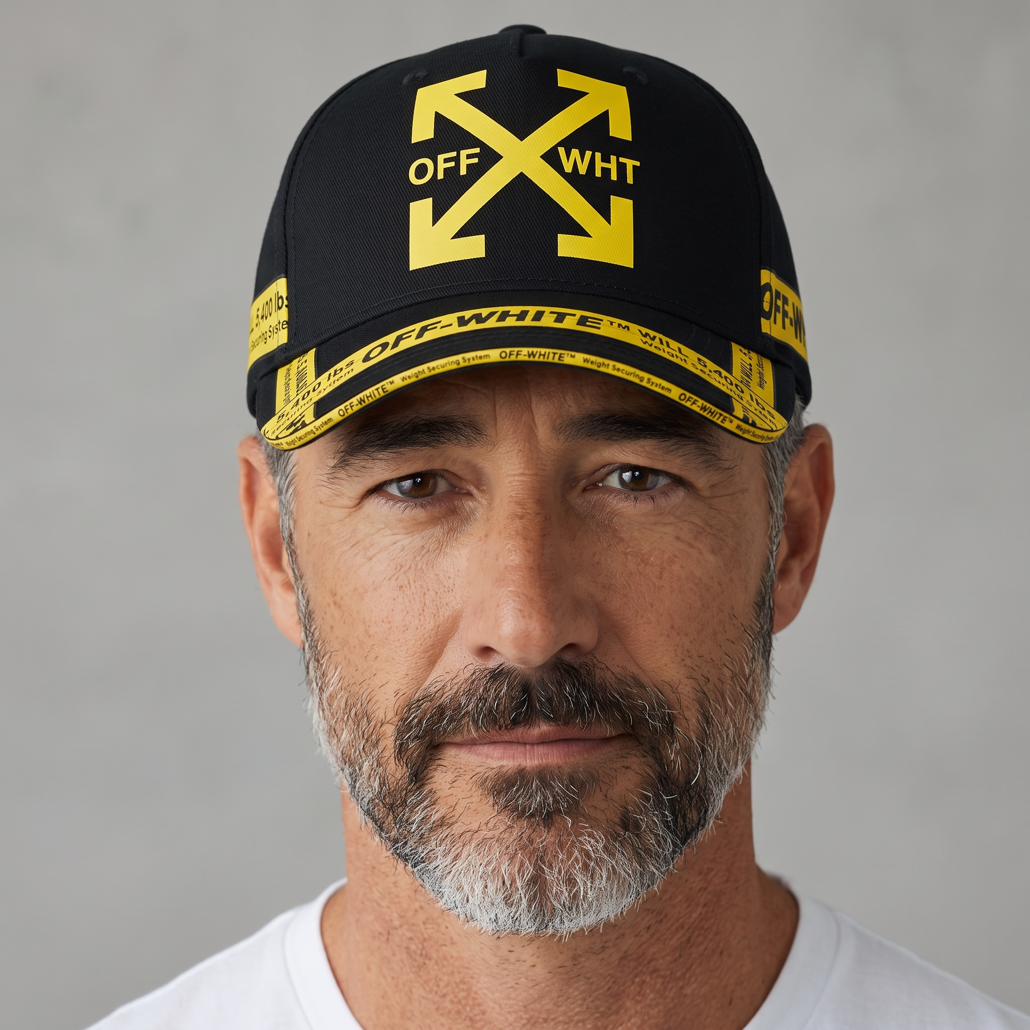 ๐งข๐ Off-White Industrial Arrow Baseball Cap โ Black & Yellow โซ๐ก