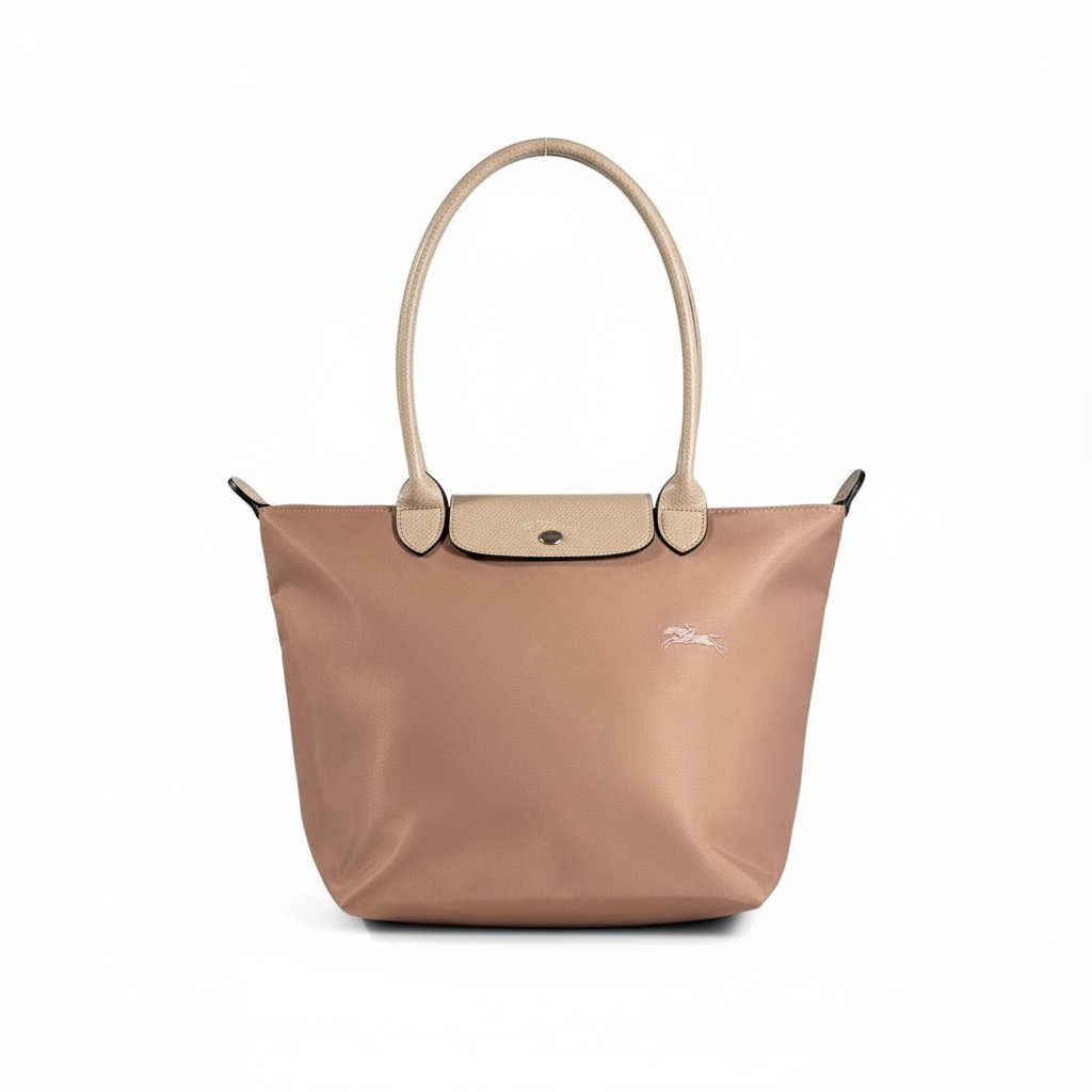 Longchamp Le Pliage Tote 🌸 Blush Pink & Beige – Elegant Everyday Icon
