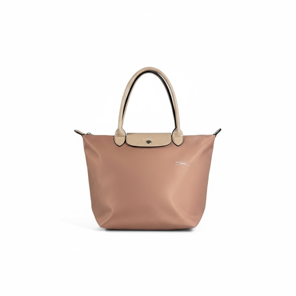 Longchamp Le Pliage Tote 🌸 Blush Pink & Beige – Elegant Everyday Icon
