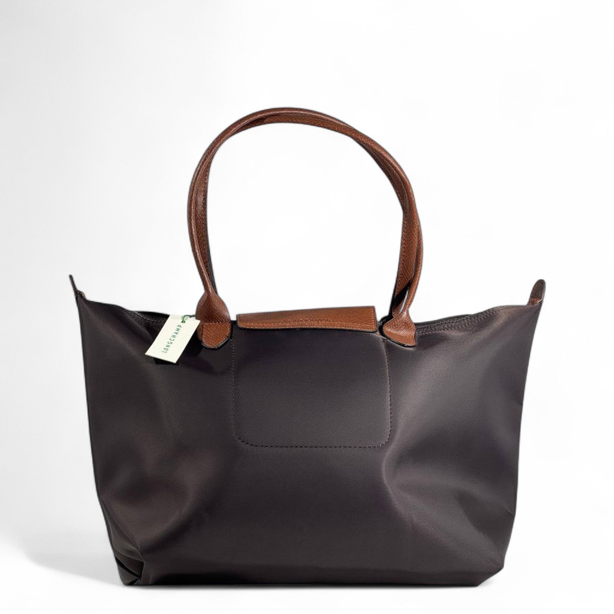 Longchamp Le Pliage Large Tote 🤎 Dark Brown with Brown Leather gg