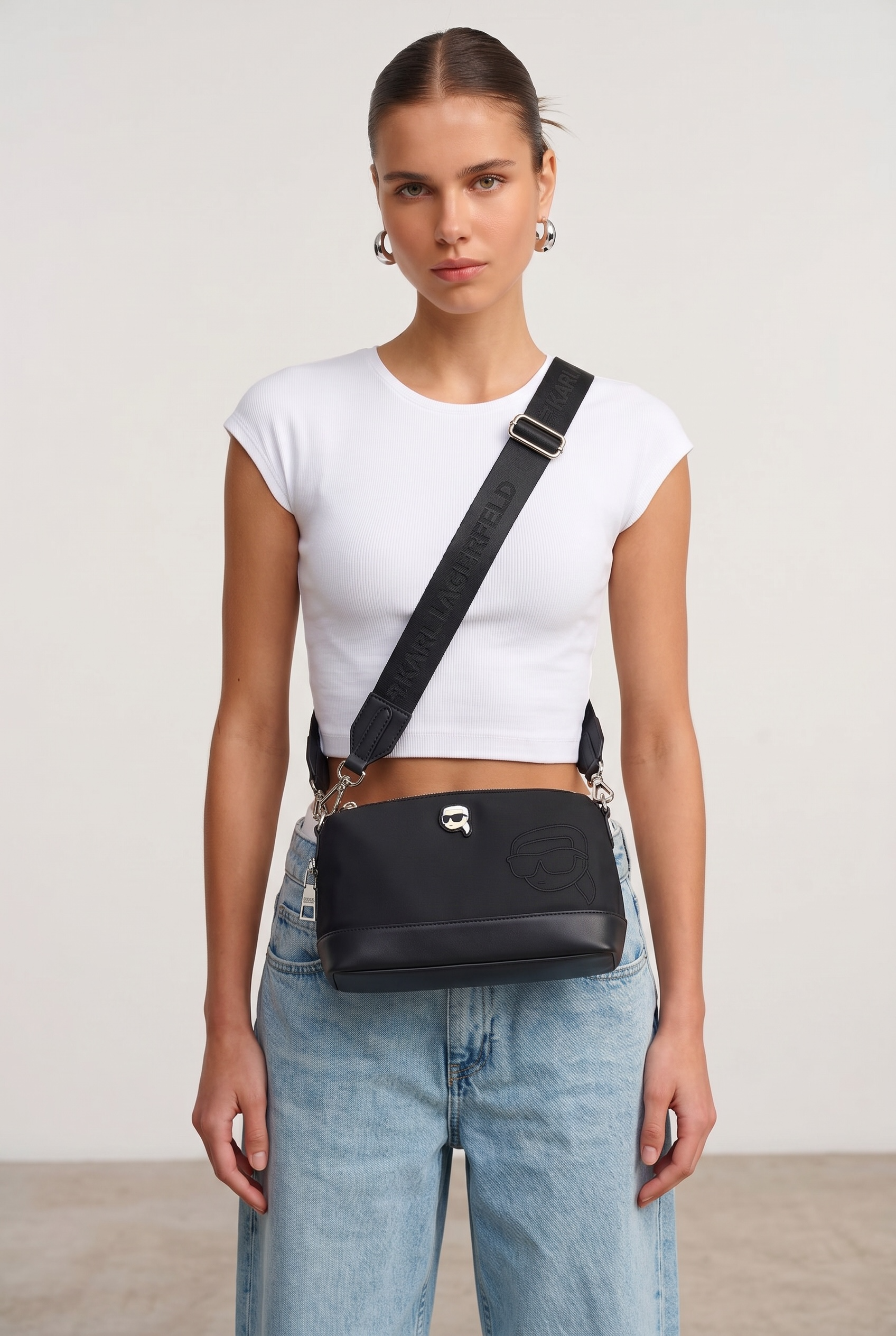 KARL LAGERFELD Black Crossbody Pouch 🖤 | Street Icon Edition