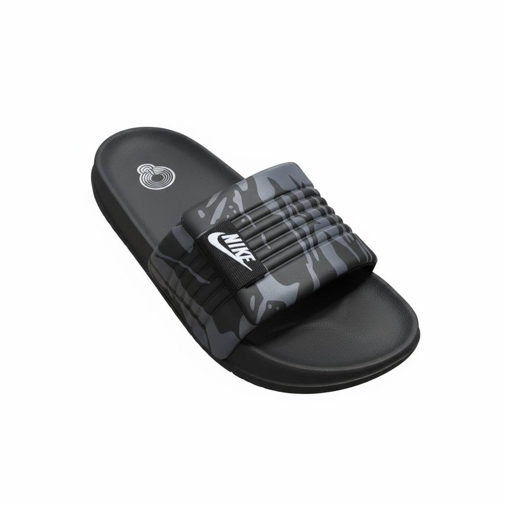 Nike Camo Slides – Black & Grey Edition ⚫🩶