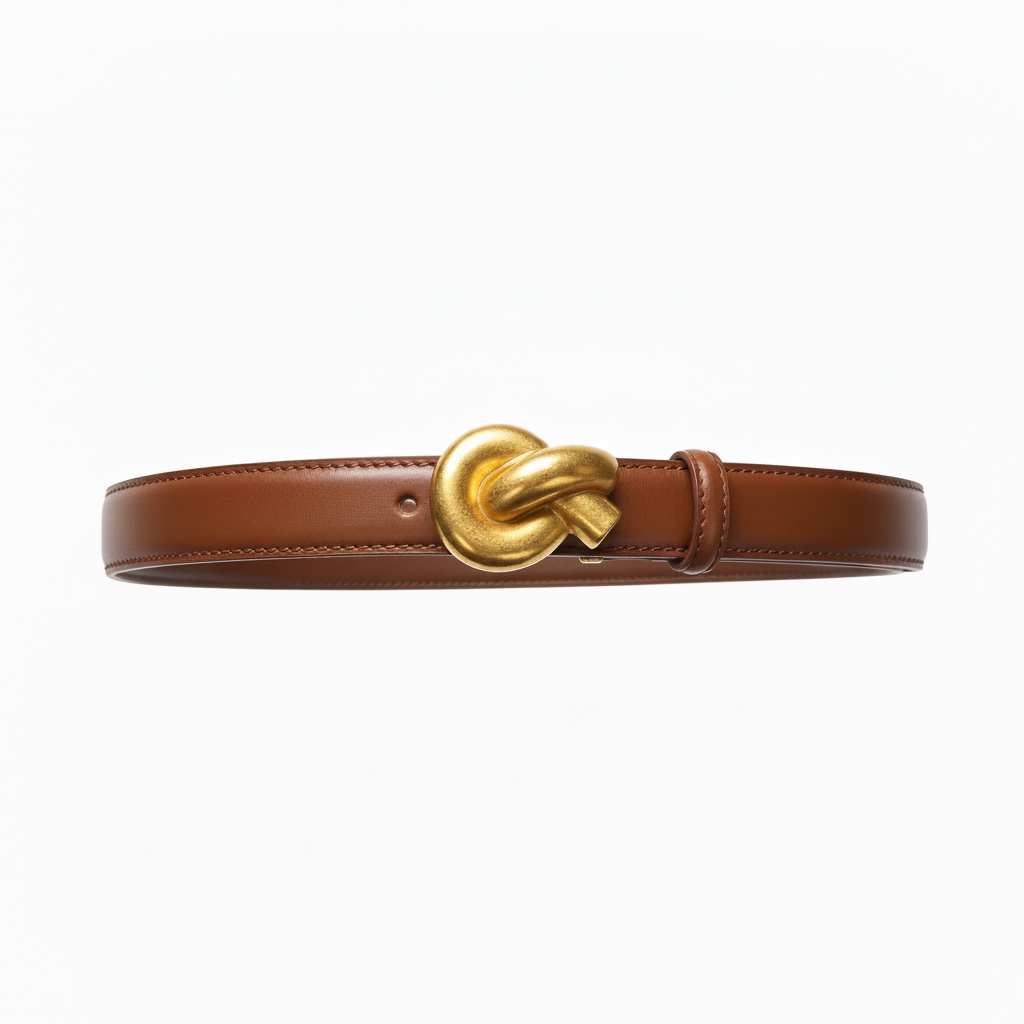 Bottega Veneta Knot Buckle Leather Belt – Classic Brown & Gold 🤎✨