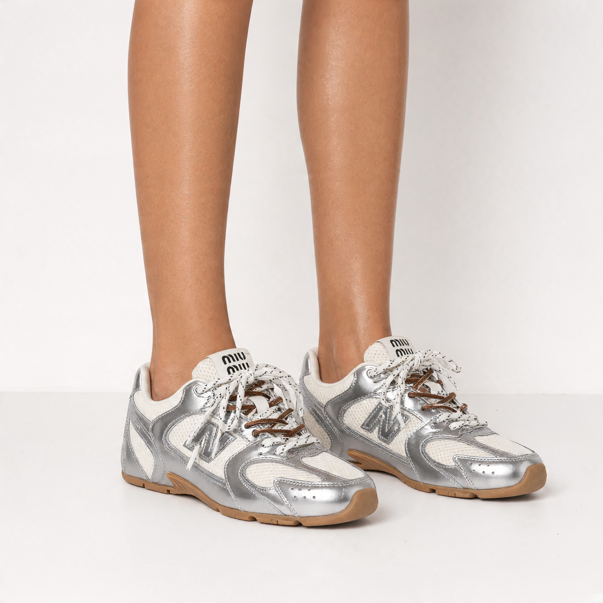 New Balance 328 Trainer — Silver & White