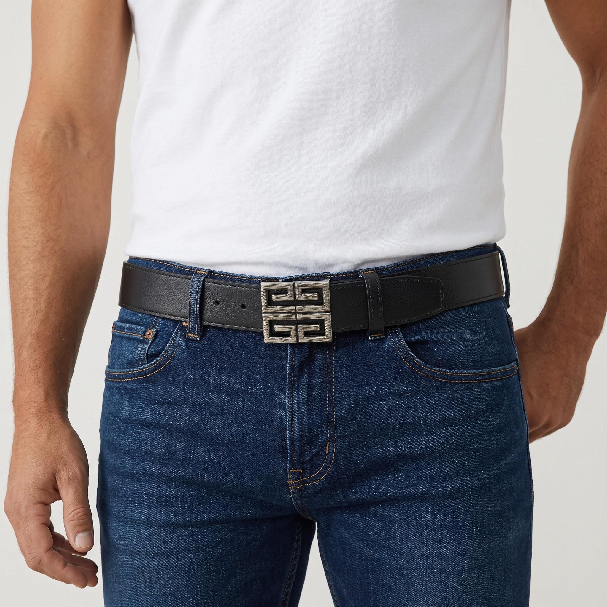 Givenchy 4G Logo Leather Belt – Black Designer Statement Belt 🖤✨ 110 cm