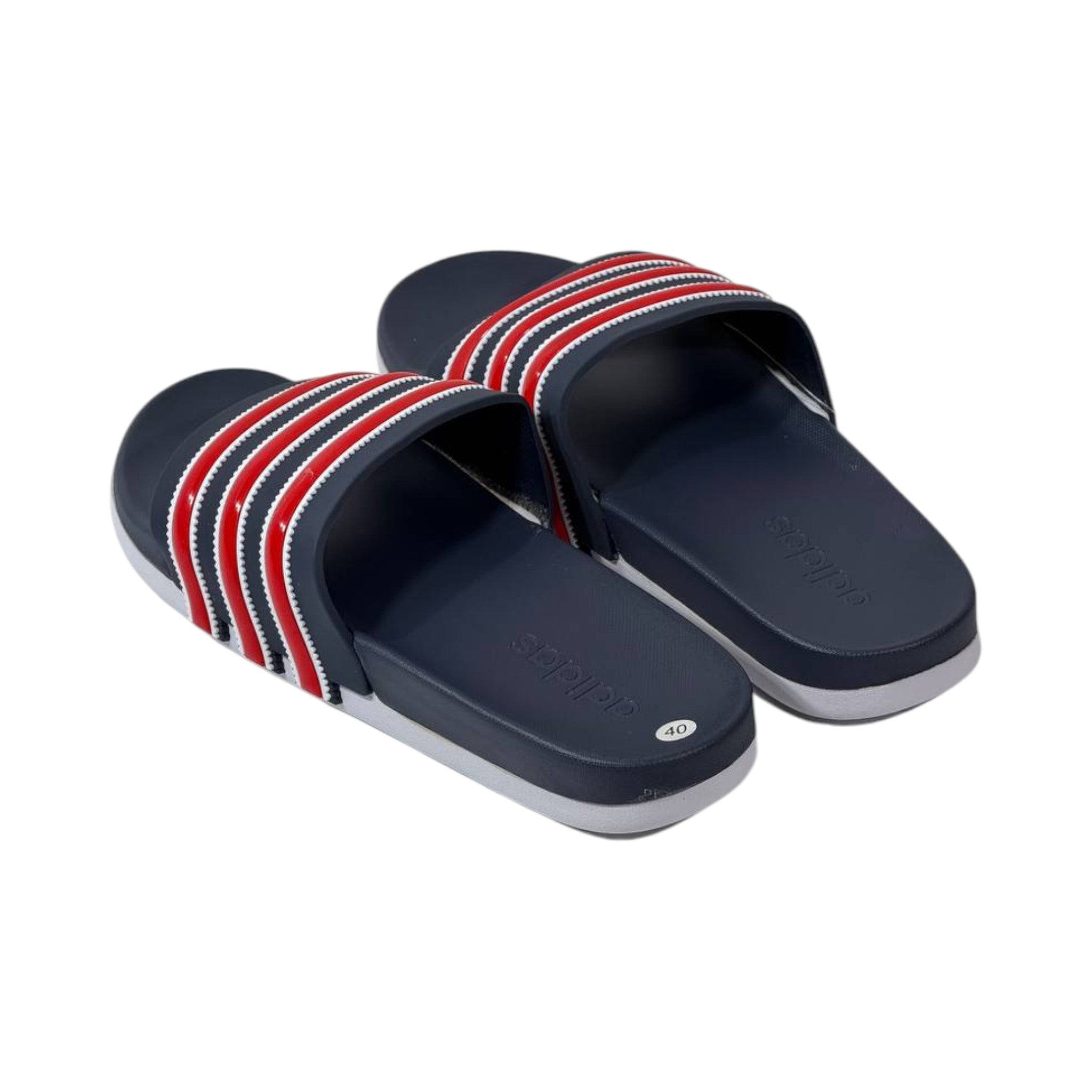 🩴 Adidas Adilette Heritage Slides – Navy Red Stripe Edition 🔵🔴✨ - MASTERPIECE