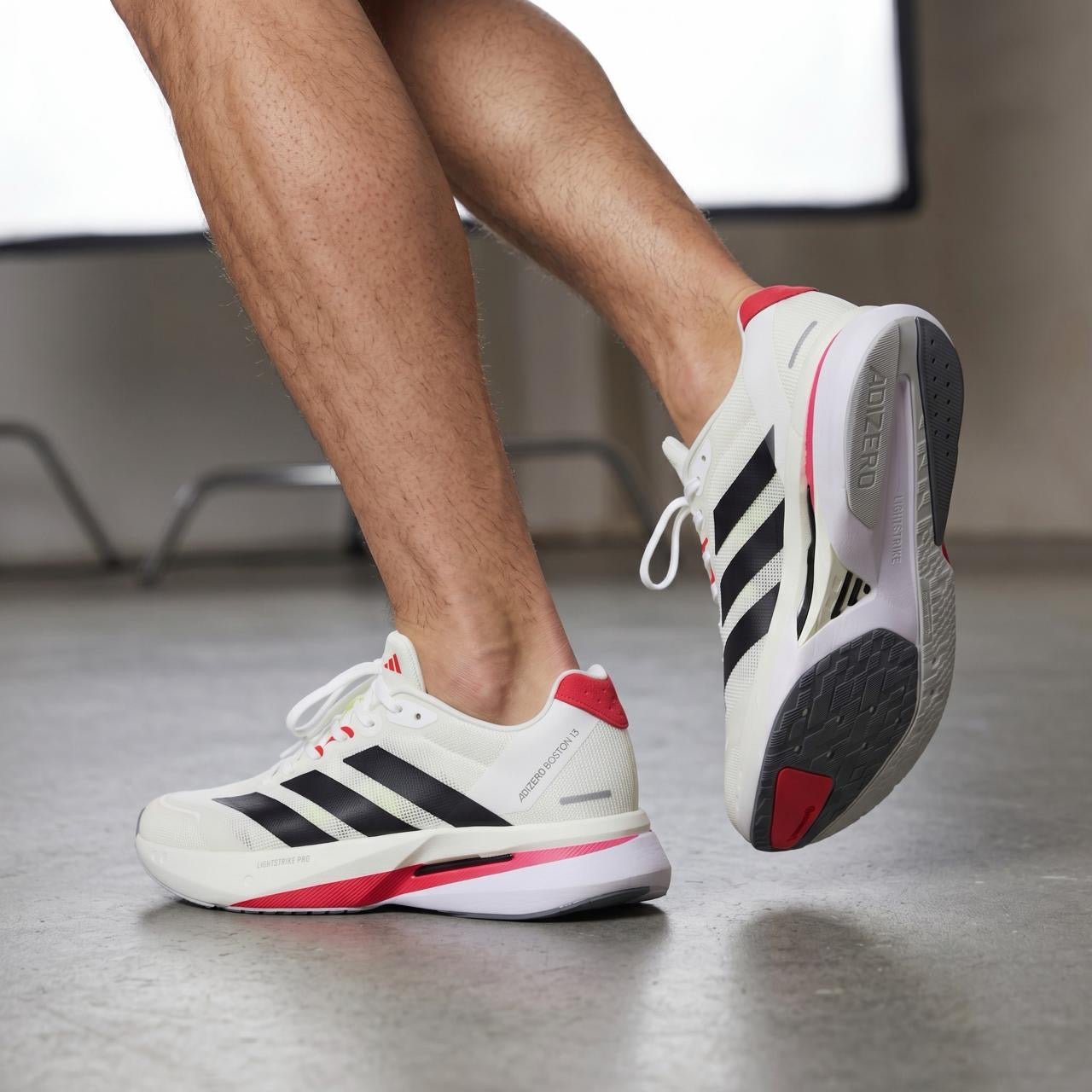 👟 Adidas Adizero Boston 12 – White / Black / Red - MASTERPIECE