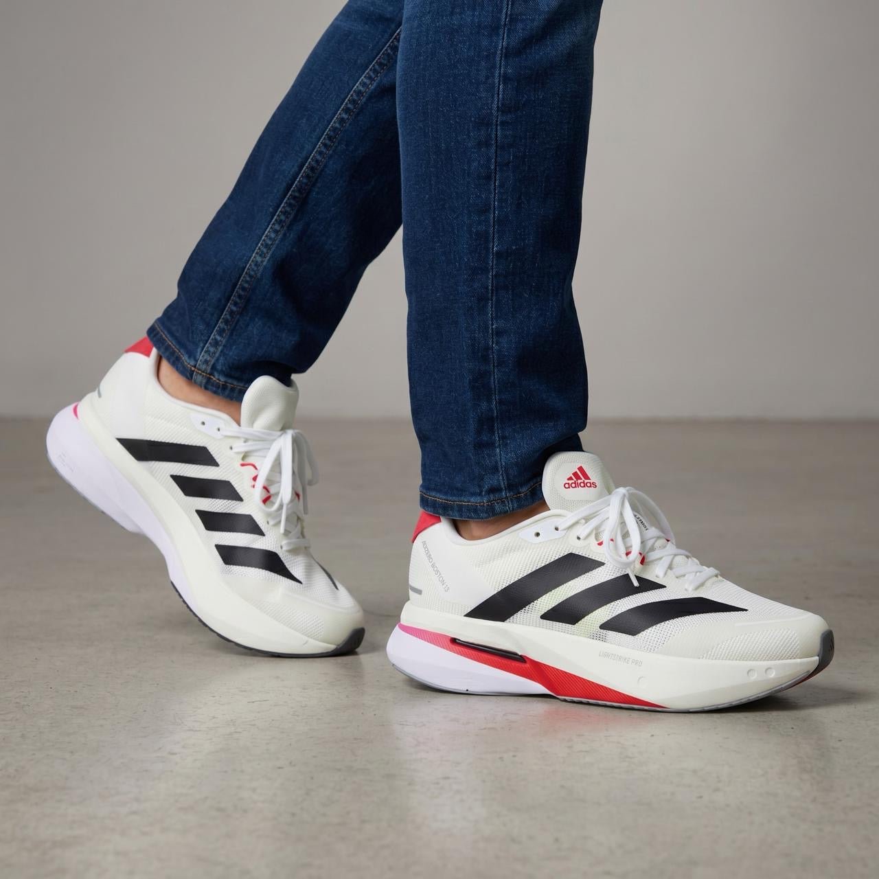 👟 Adidas Adizero Boston 12 – White / Black / Red - MASTERPIECE