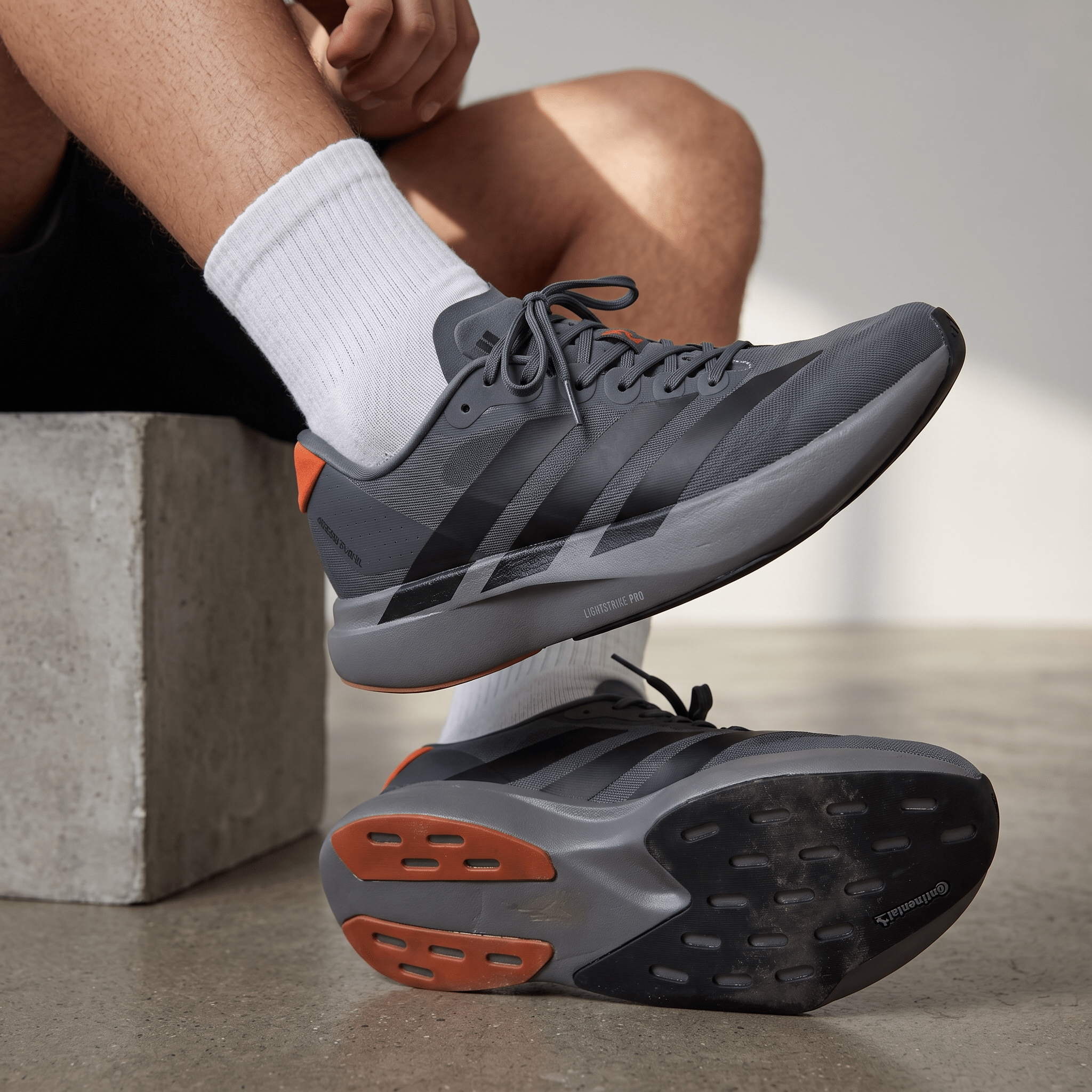 Adidas Adizero Running Shoes – Grey / Black / Orange - MASTERPIECE