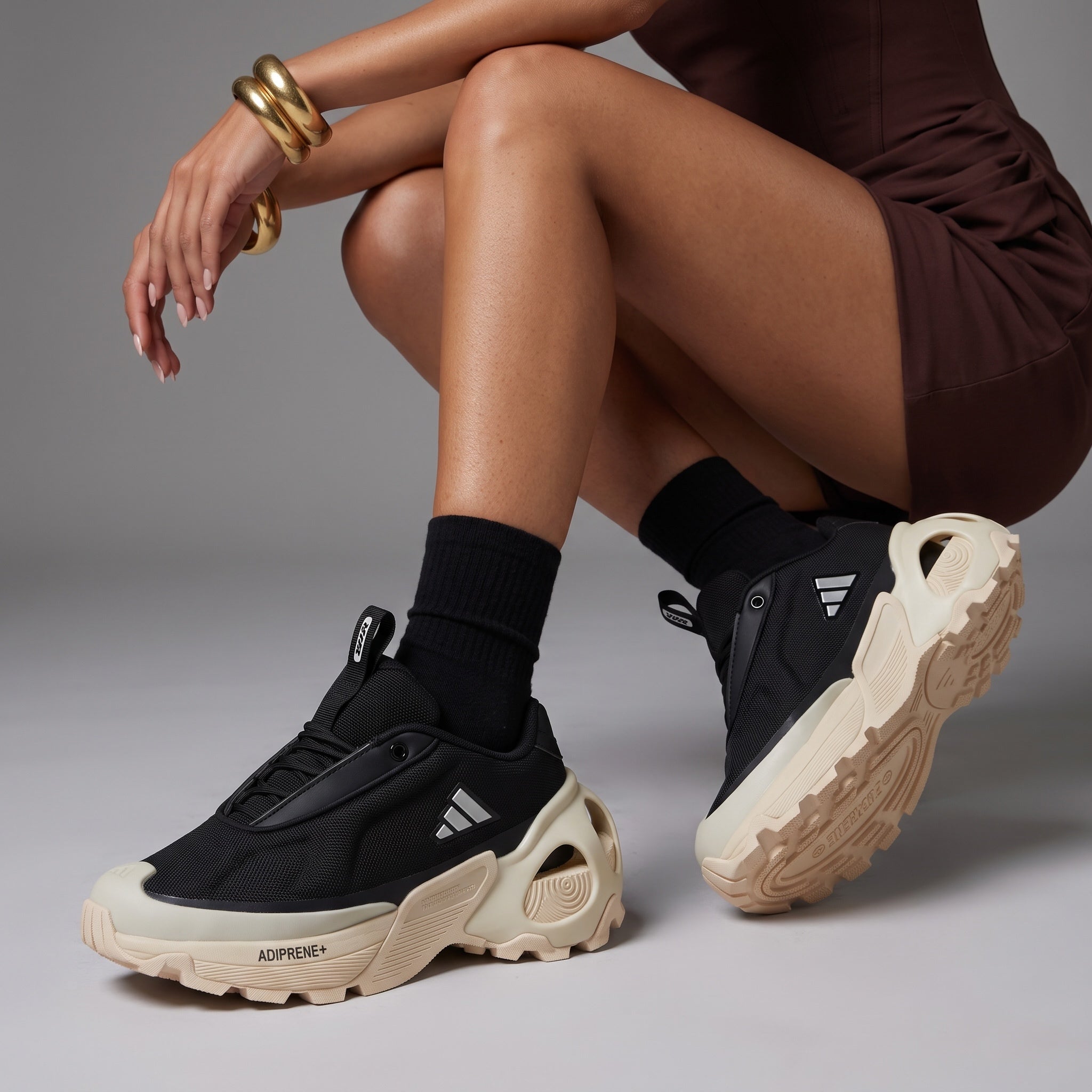 Adidas Chunky Runner – Black Cream Sculpted Sole 👟 - MASTERPIECE