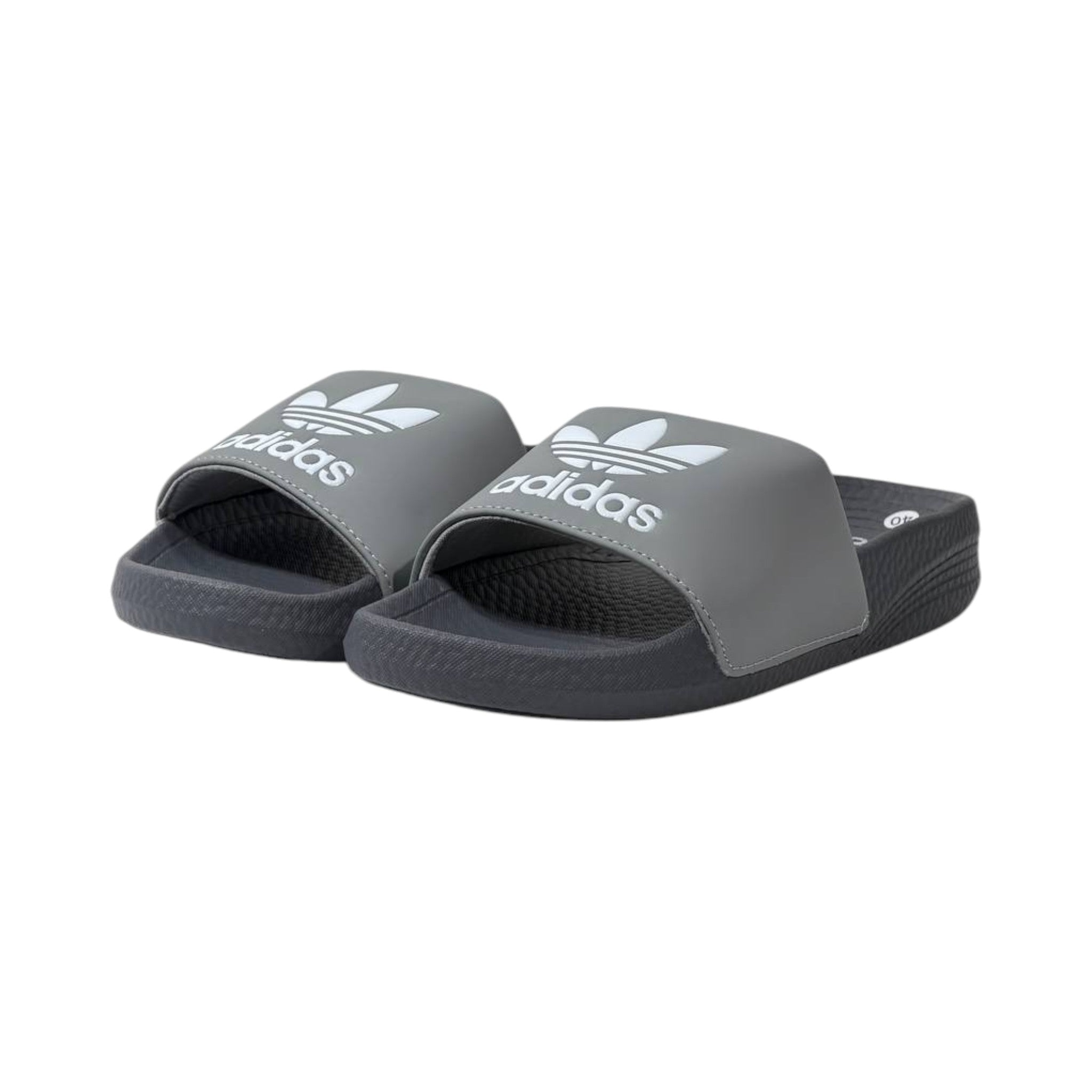🩶 Adidas Originals Trefoil Slides – Urban Grey Edition ⚪🔥 - MASTERPIECE