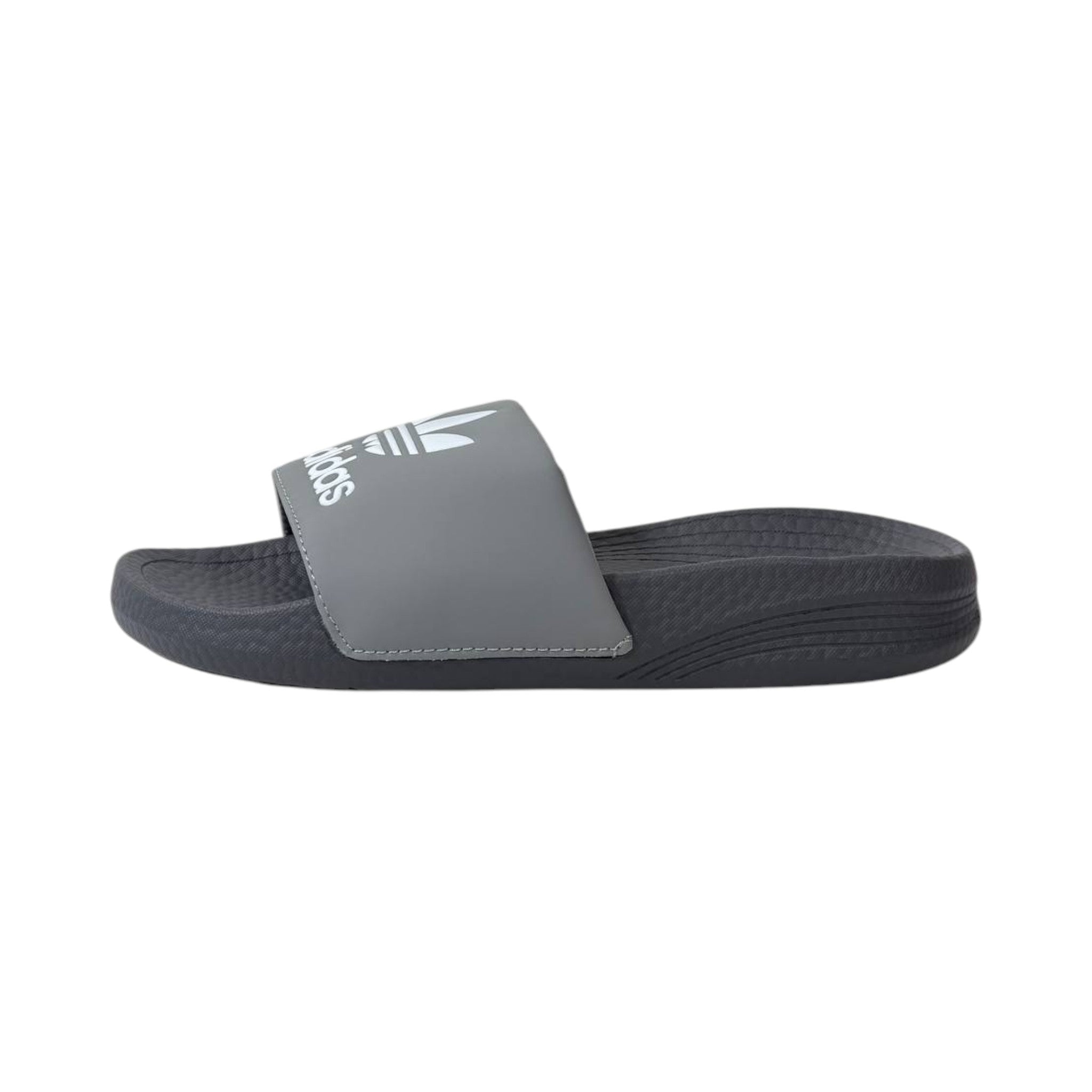 🩶 Adidas Originals Trefoil Slides – Urban Grey Edition ⚪🔥 - MASTERPIECE