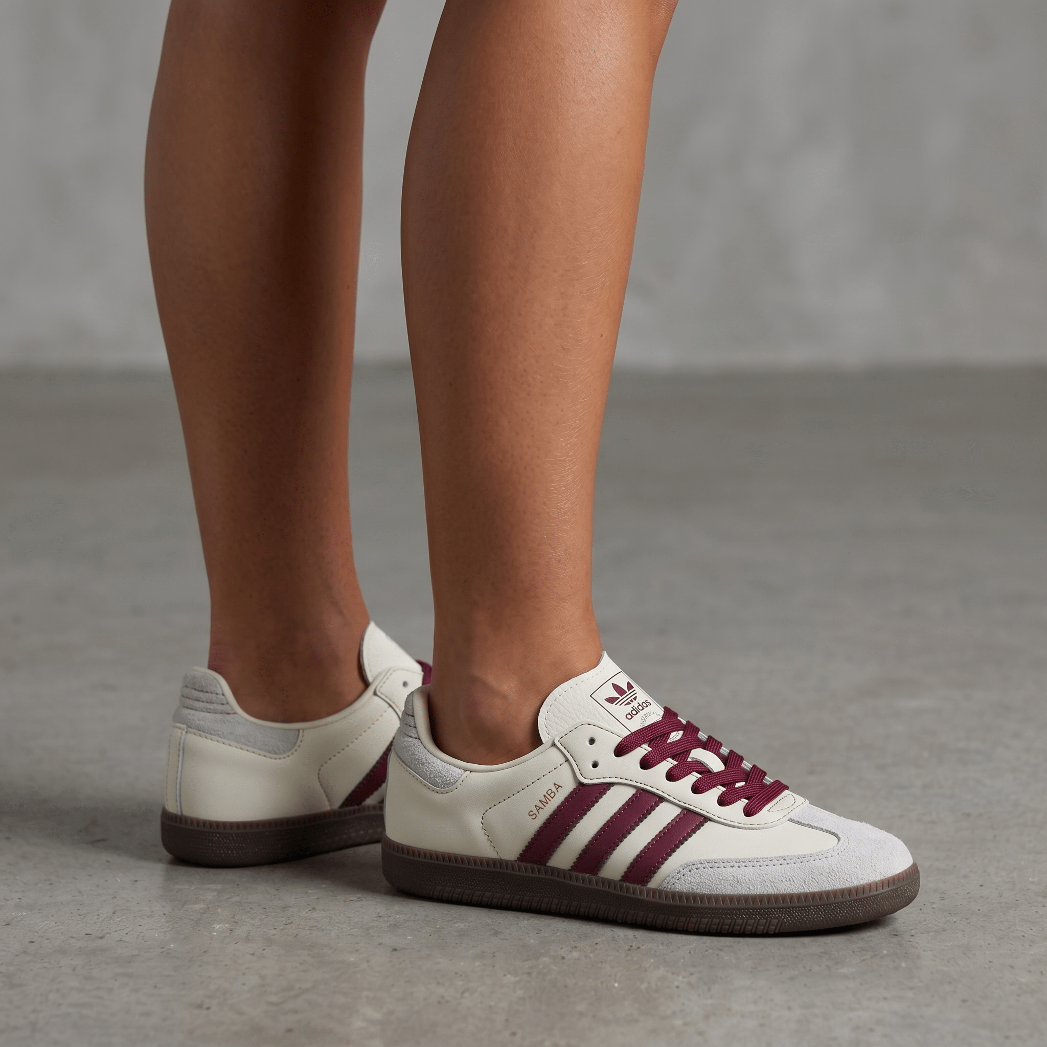 Adidas Samba Cream & Burgundy 👟🤍🍷 - MASTERPIECE