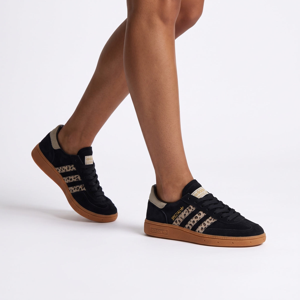 Adidas Spezial Gum Sole Sneakers — Black & Leopard - MASTERPIECE