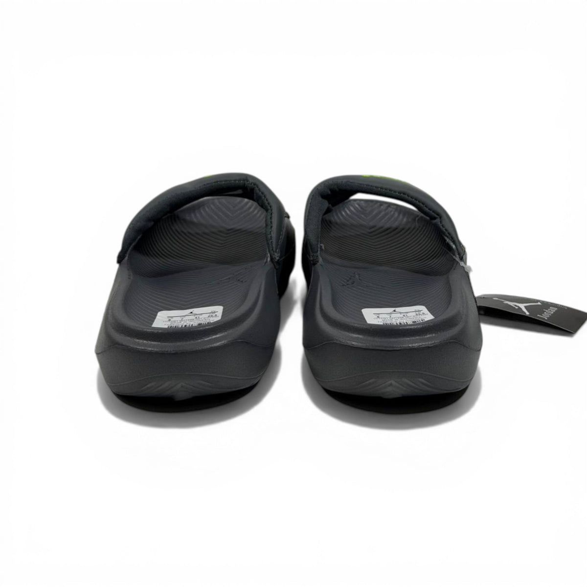 ⚫🟢 Air Jordan Neon Slides – Grey & Lime Sport Edition - MASTERPIECE