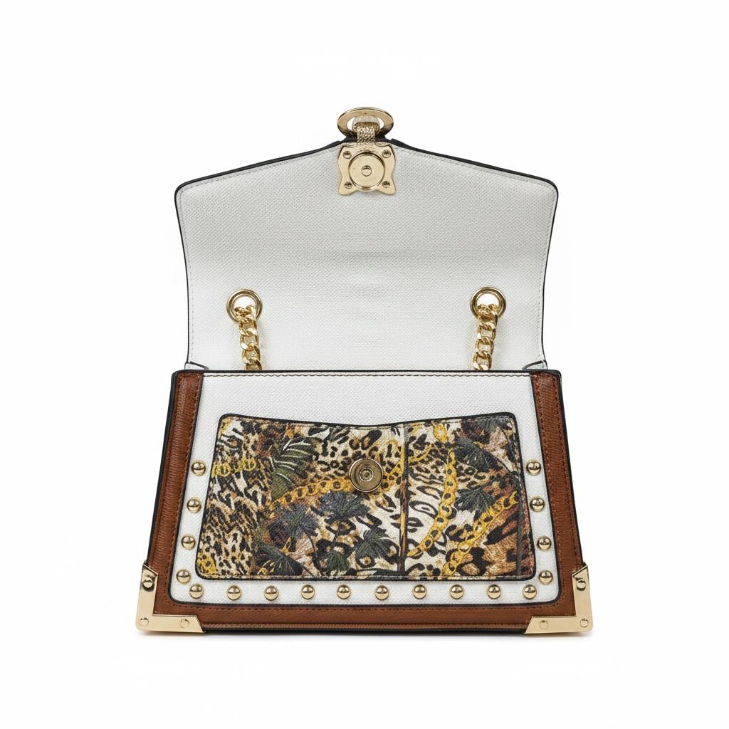 ALDO Panther Charm Floral Studded Shoulder Bag 🐆✨ Luxury Statement Crossbody Purse - MASTERPIECE