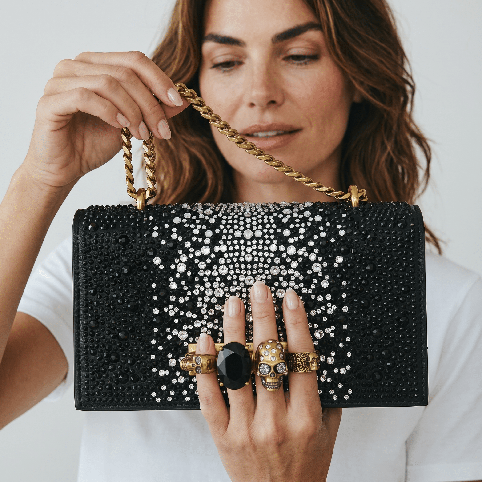 Alexander McQueen Crystal Skull Clutch 🖤✨☠️ - MASTERPIECE