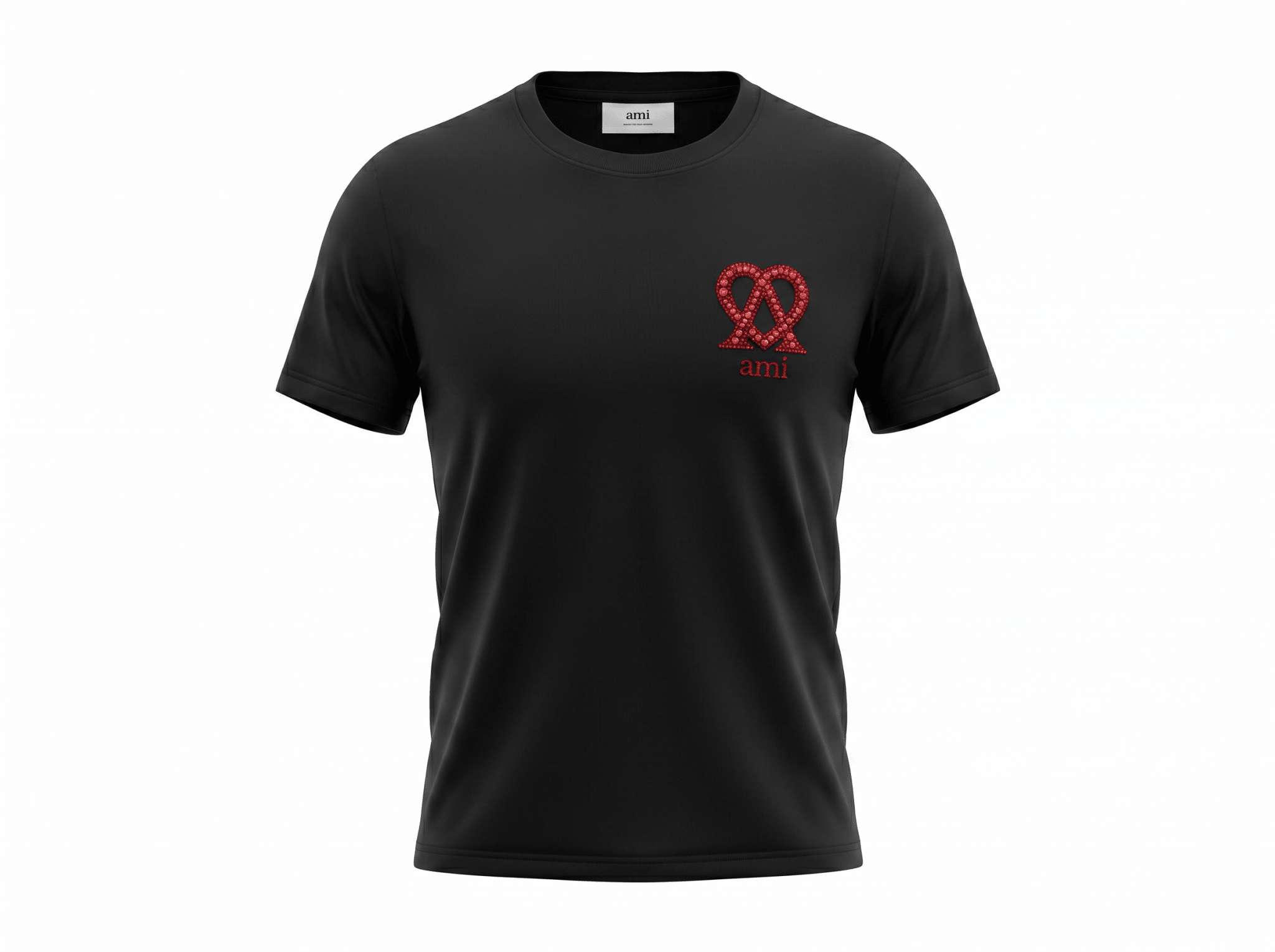 AMI Paris Black Red Heart Logo T-Shirt 🖤❤️ - MASTERPIECE