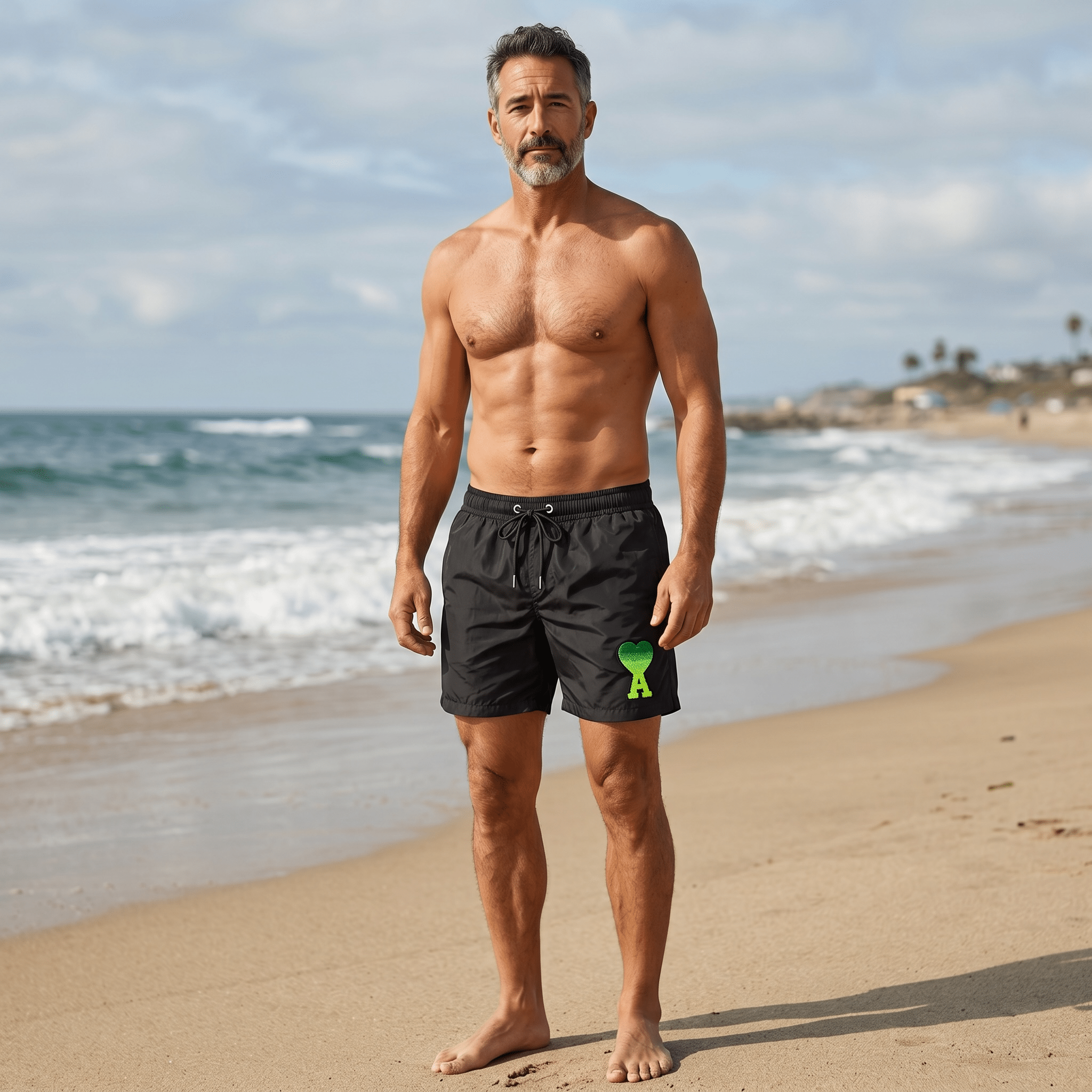 AMI Paris Logo Swim Shorts 🖤💚 - MASTERPIECE