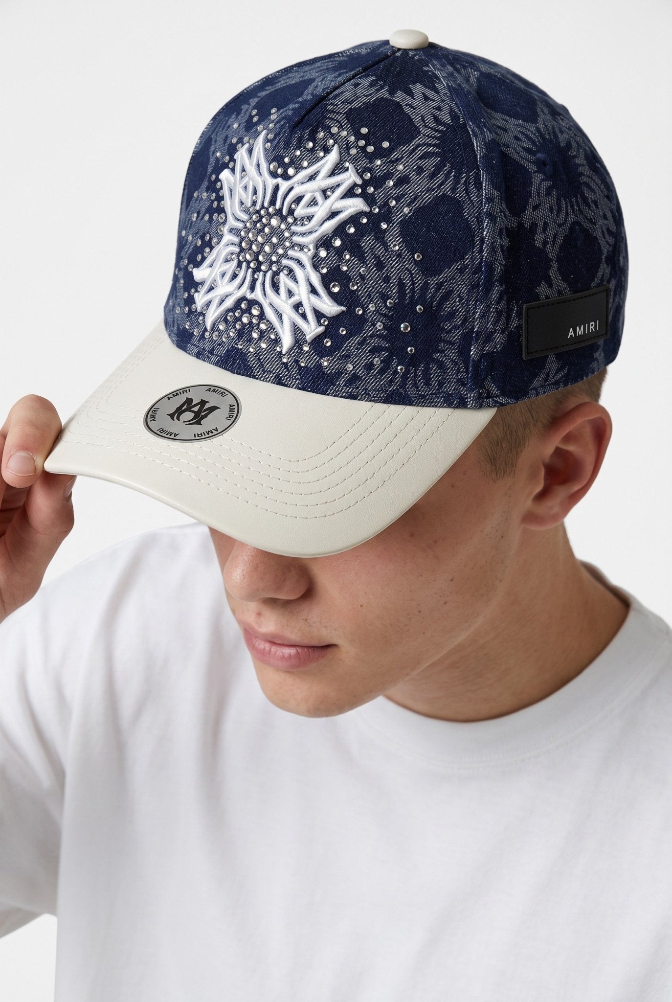 Amiri Crystal MA Graphic Baseball Cap – Navy Blue & White - MASTERPIECE