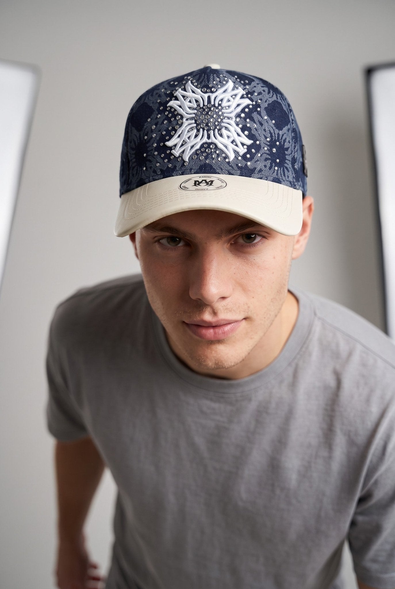 Amiri Crystal MA Graphic Baseball Cap – Navy Blue & White - MASTERPIECE