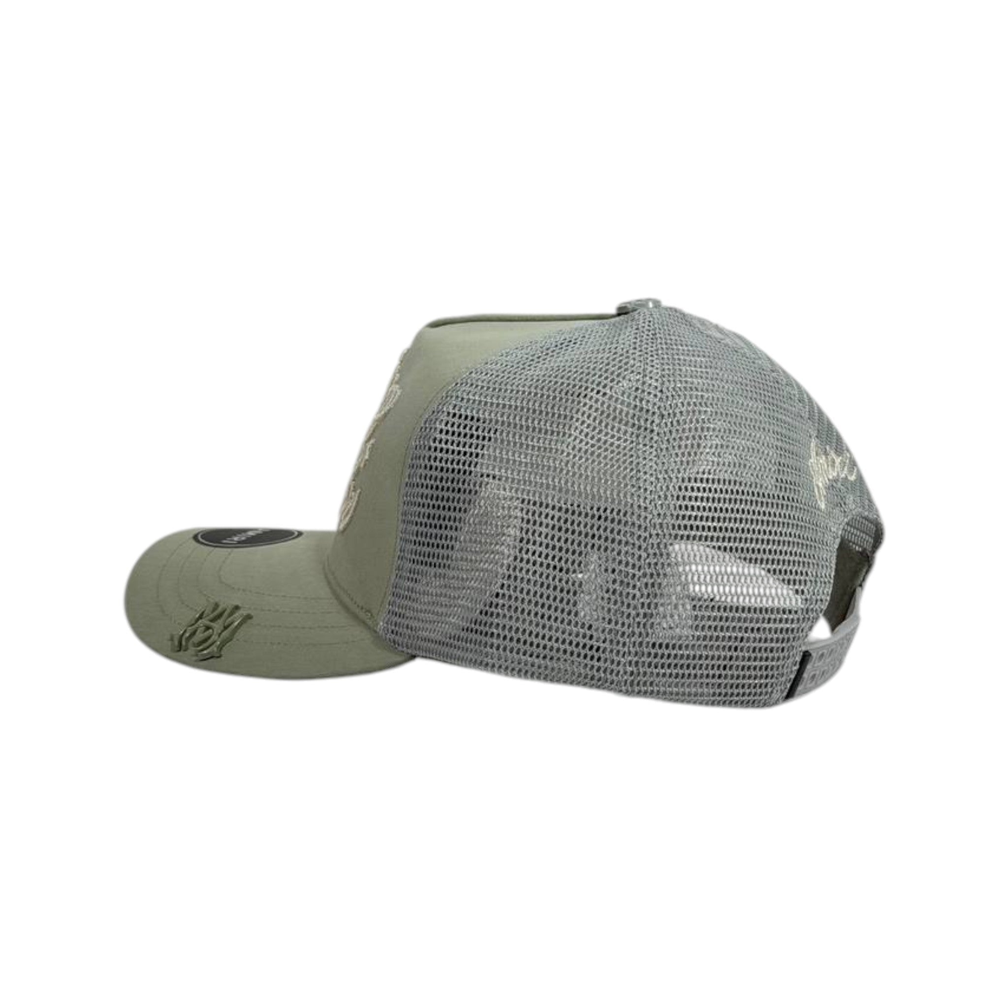 Amiri “Living The Dream” Trucker Cap – Olive Green Mesh Streetwear 🧢🫒 - MASTERPIECE