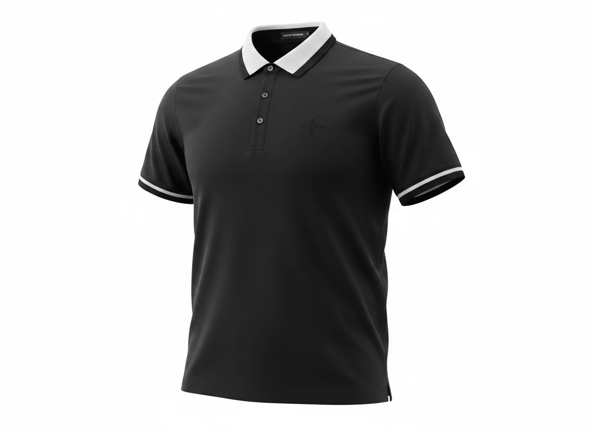 Armani Exchange Black Polo Shirt 🖤⚪ Sleek Contrast Design - MASTERPIECE