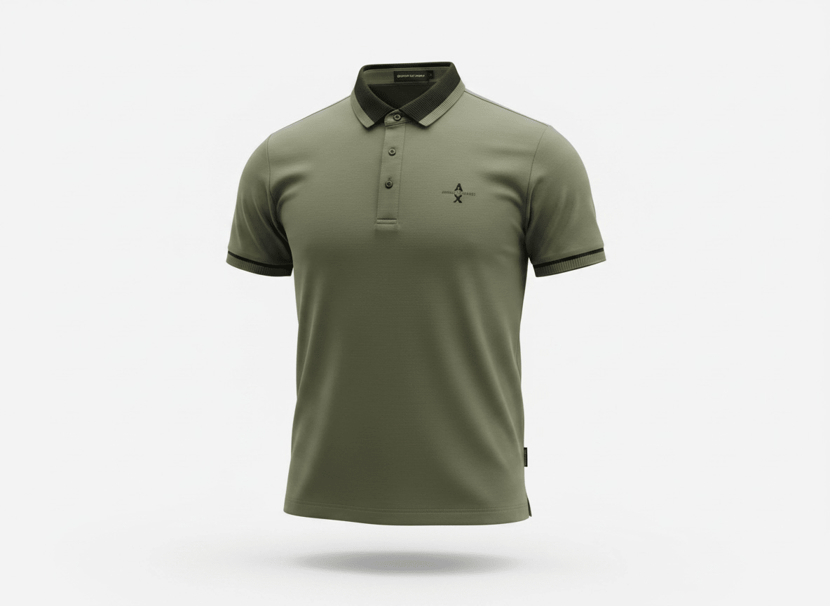 Armani Exchange Olive Polo Shirt 💚🖤 Smart Casual Essential - MASTERPIECE