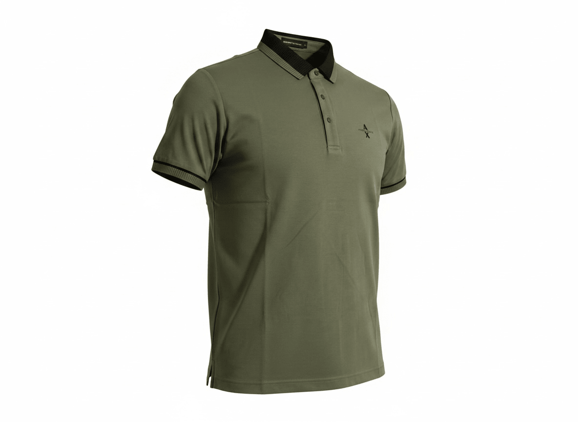 Armani Exchange Olive Polo Shirt 💚🖤 Smart Casual Essential - MASTERPIECE