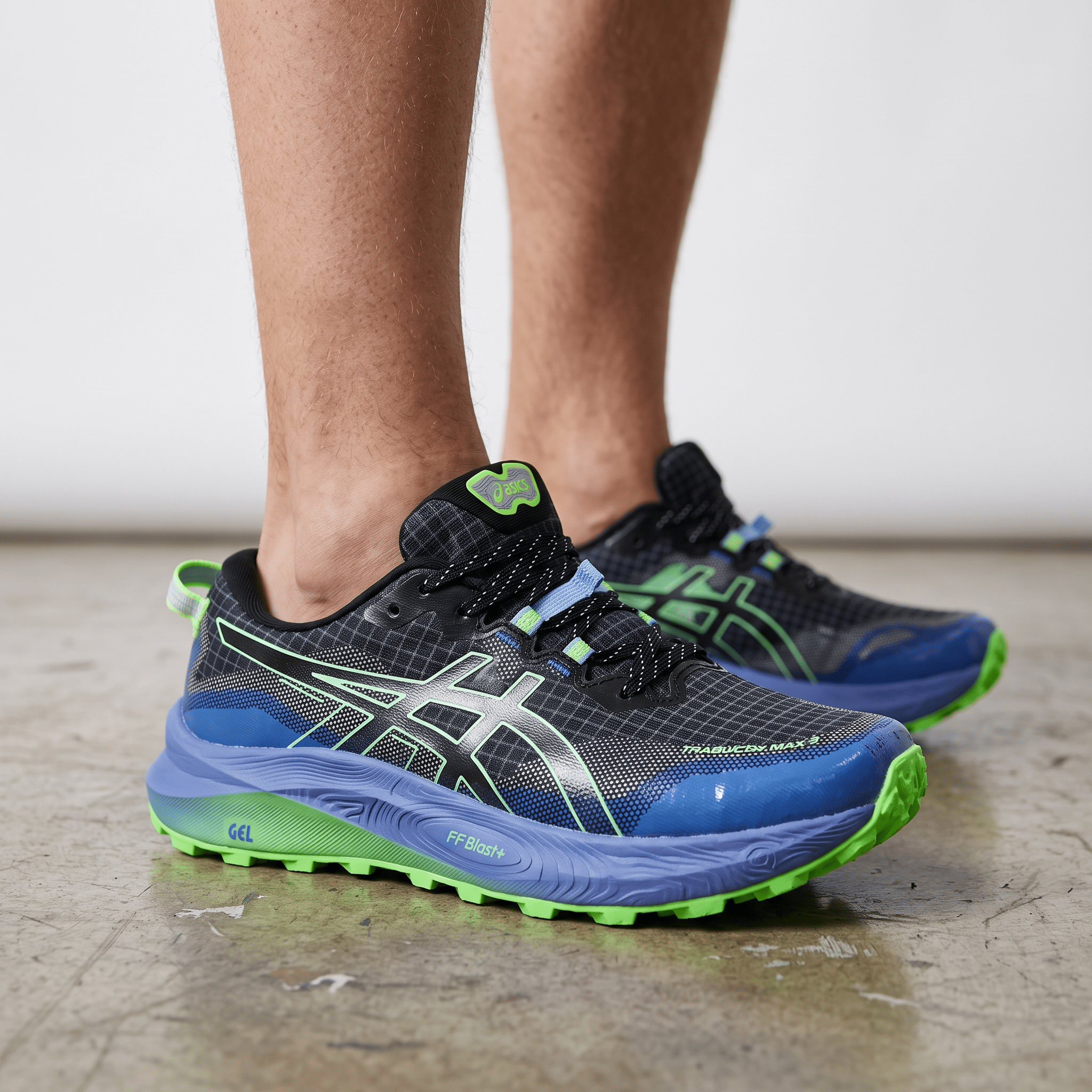 💙 Asics Gel-Trabuco 13 Trail Running Shoes – Blue/Black/Neon Green - MASTERPIECE
