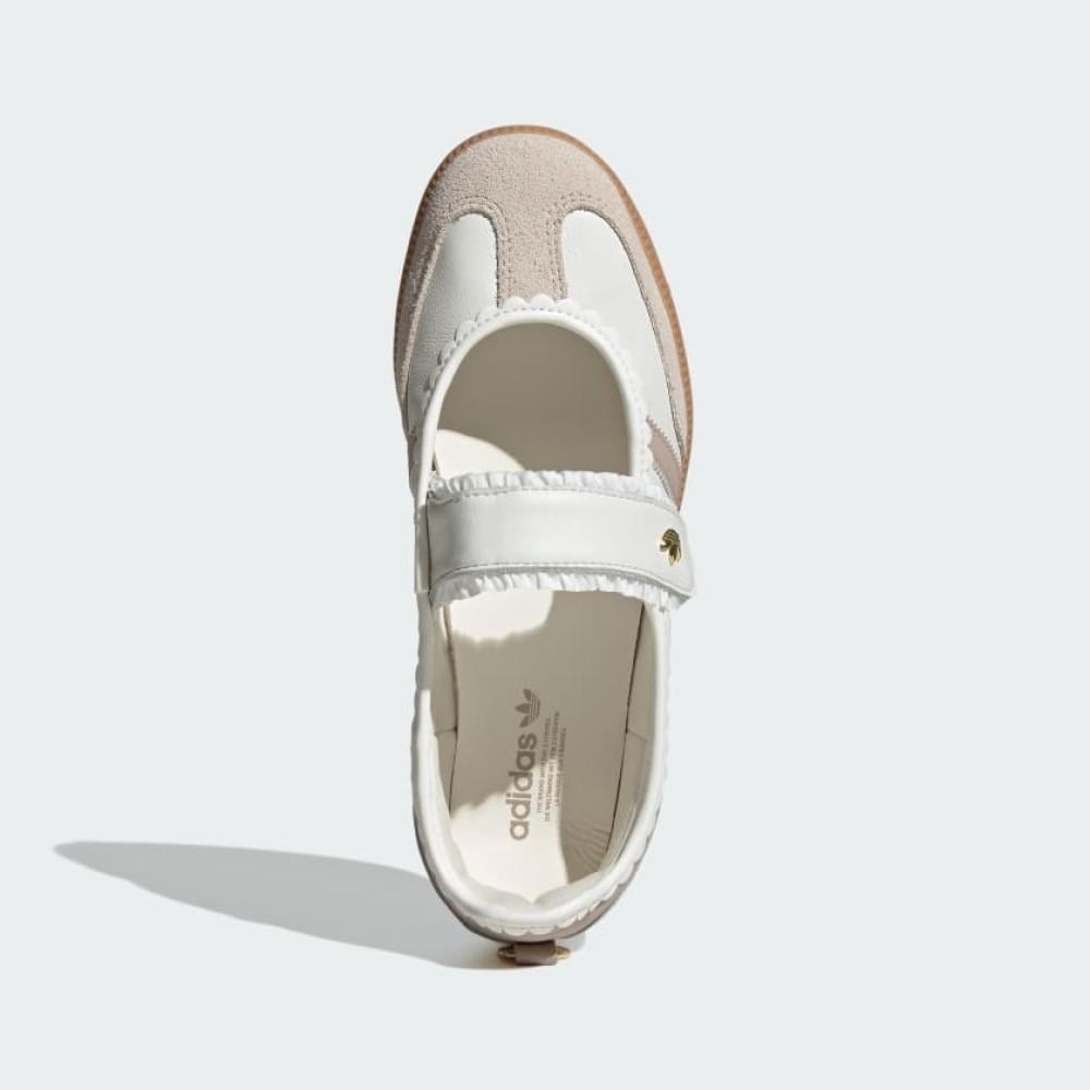 adidas Samba Mary Jane white pink with gum sole and heart charm
