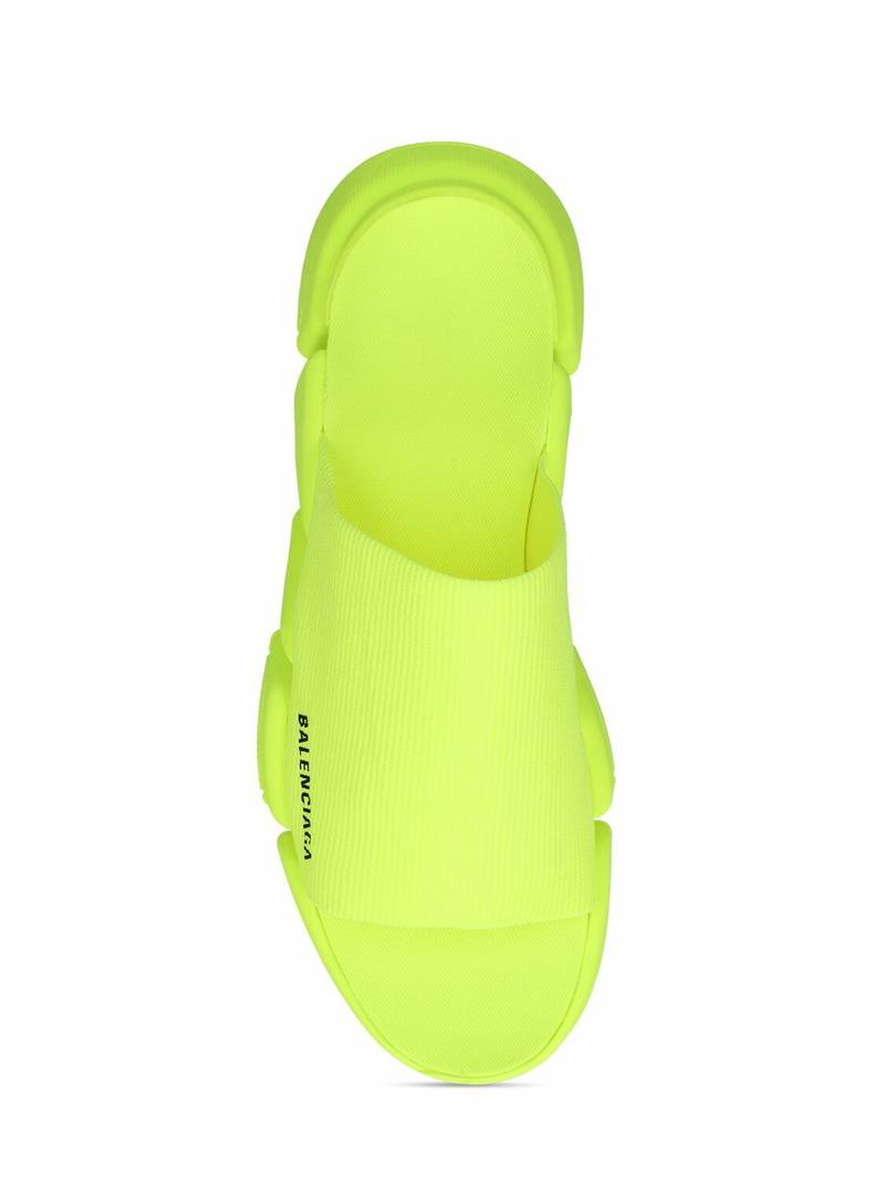 Balenciaga Neon Green Knit Slide Sandals – Bold Luxury Comfort 💚✨ - MASTERPIECE