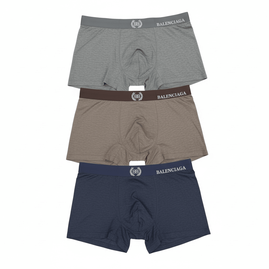 Balenciaga Premium Cotton Boxer Set – 3-Pack Essentials 🩲✨ - MASTERPIECE