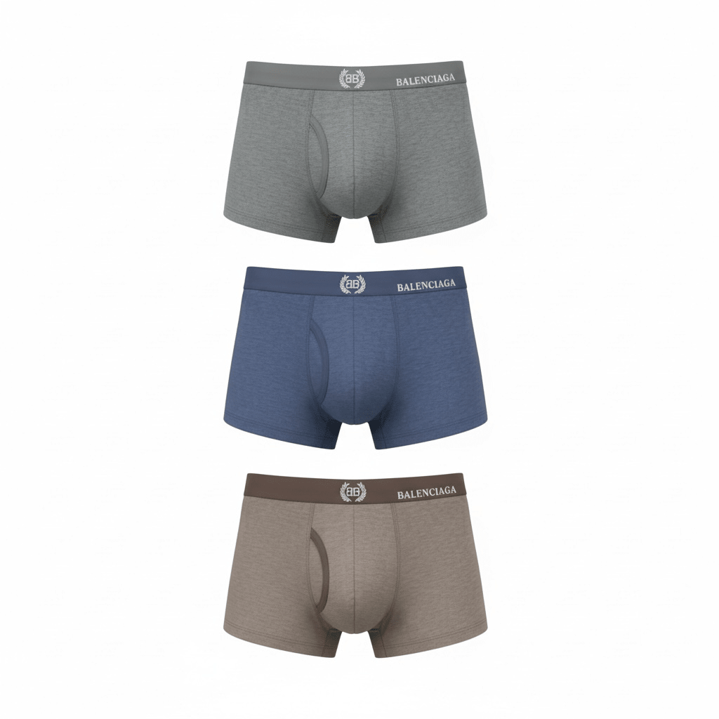 Balenciaga Premium Cotton Boxer Set – 3-Pack Essentials 🩲✨ - MASTERPIECE
