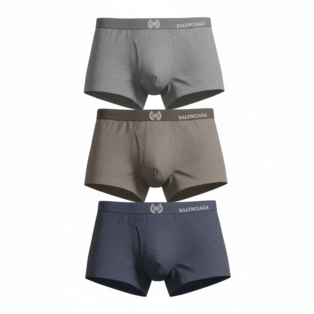 Balenciaga Premium Cotton Boxer Set – 3-Pack Essentials 🩲✨ - MASTERPIECE