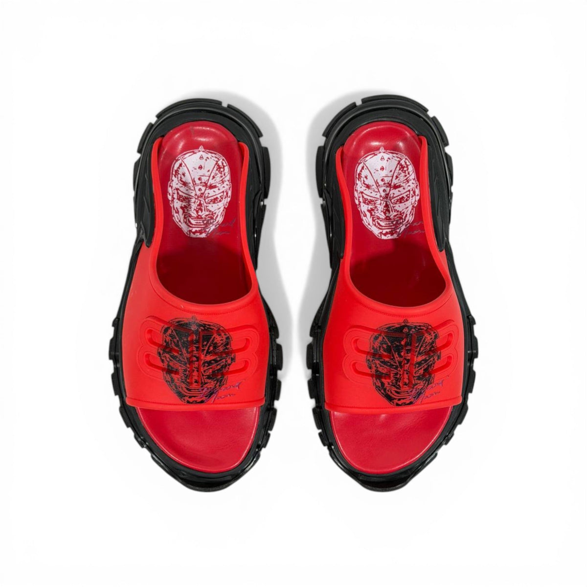 Balenciaga Red Chunky Slides – Minimal Streetwear Statement Slippers 🔴🔥 - MASTERPIECE