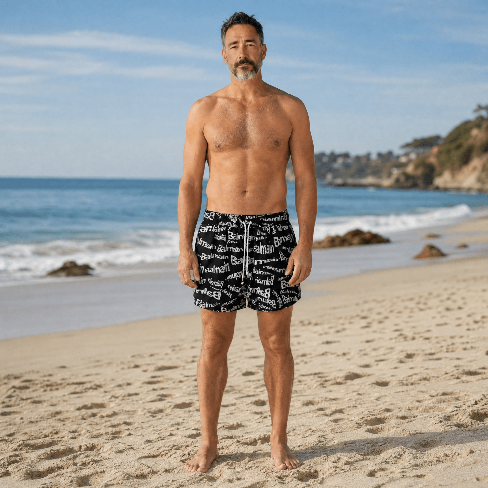 🩳 Balmain Logo Swim Shorts – Black Edition ✨ - MASTERPIECE