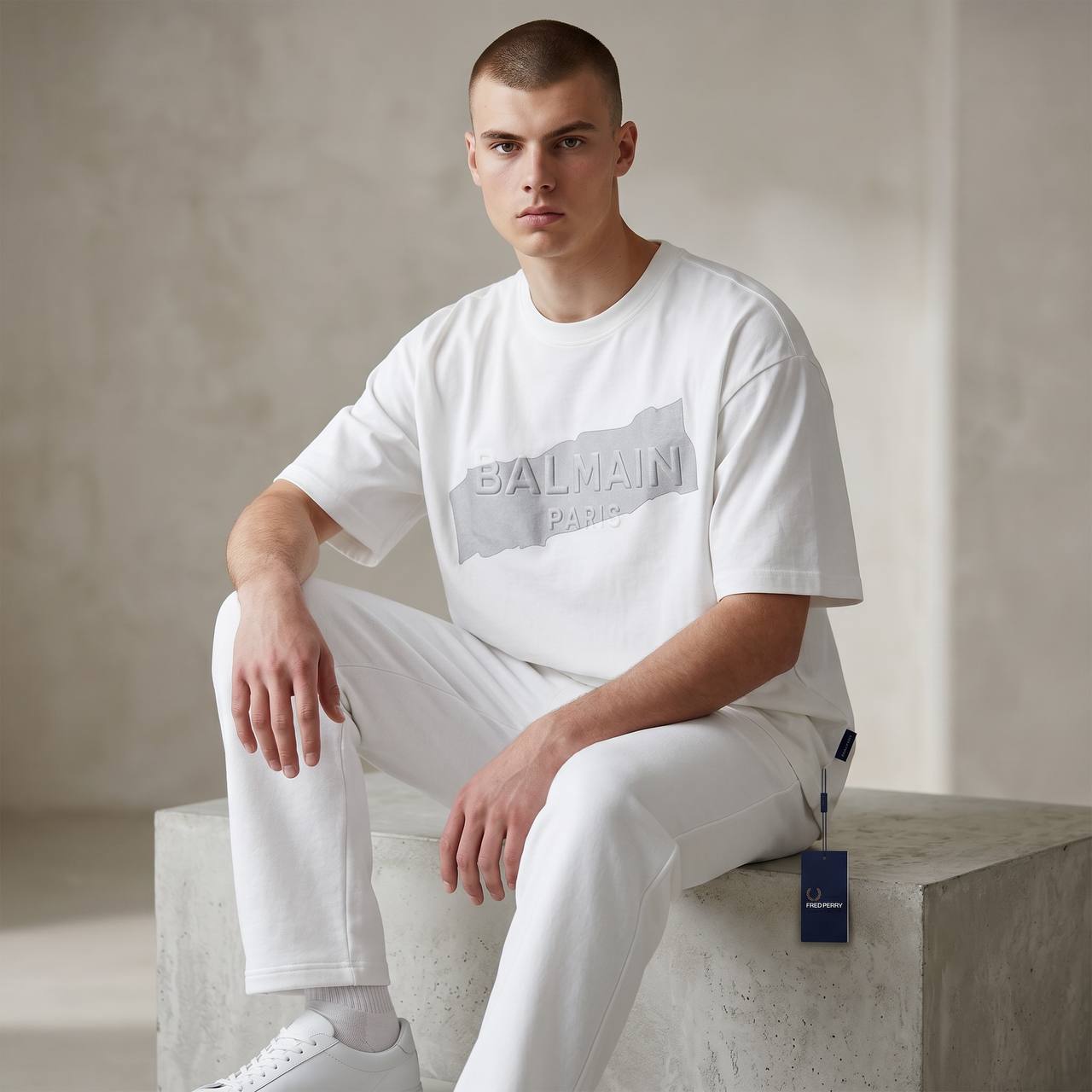 Balmain Paris Oversized Logo T-Shirt – Pure White ✨🤍 - MASTERPIECE