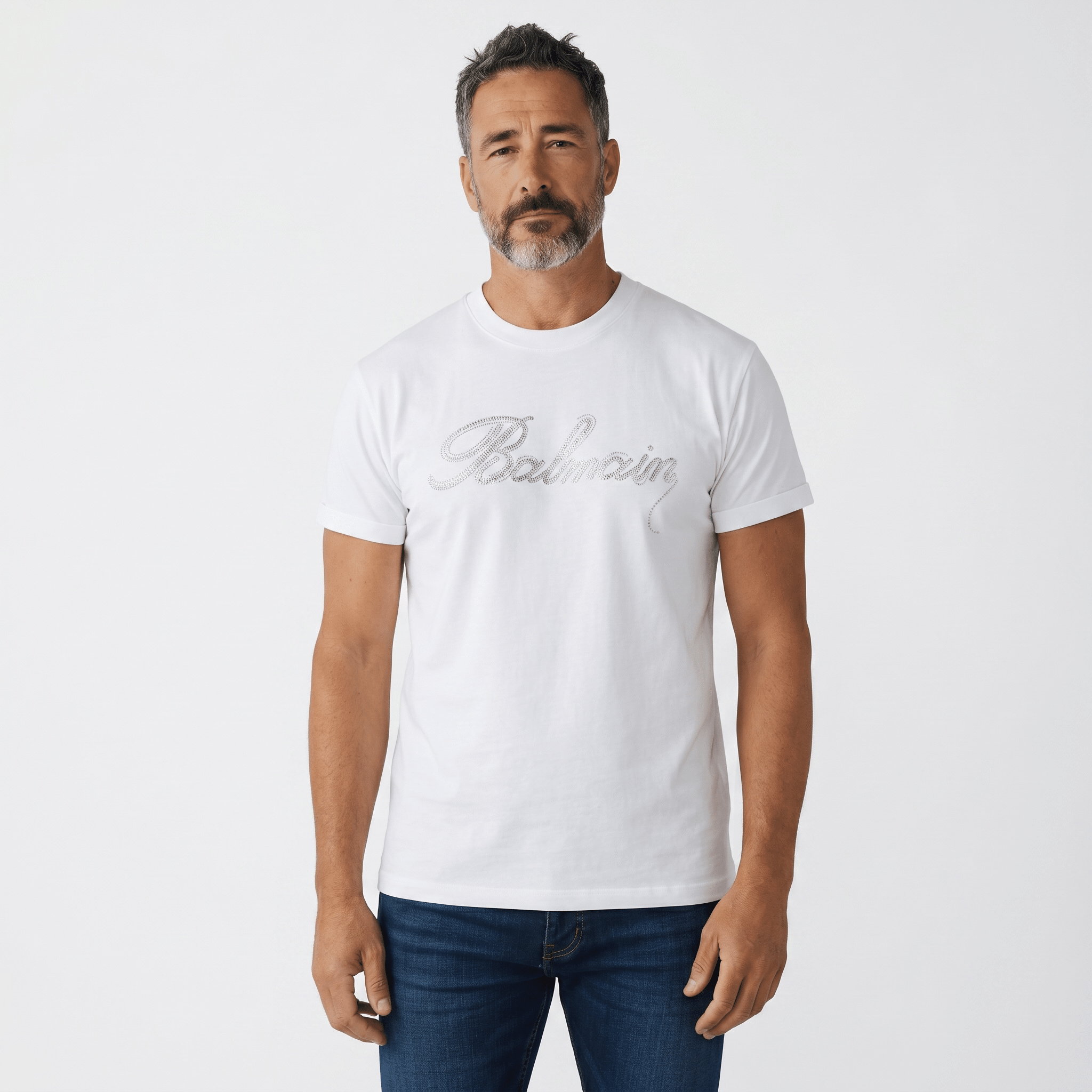 Balmain White Signature T-Shirt – Script Logo Edition 🤍✨ | Luxury Minimal Tee - MASTERPIECE