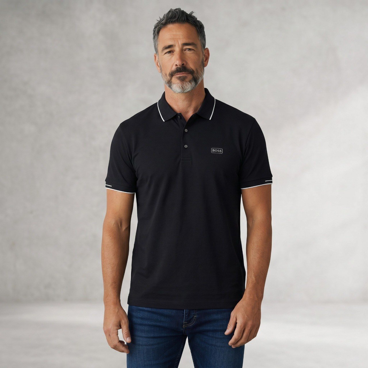 🖤 BOSS Essential Black Polo Shirt – Timeless Smart Casual Luxury - MASTERPIECE