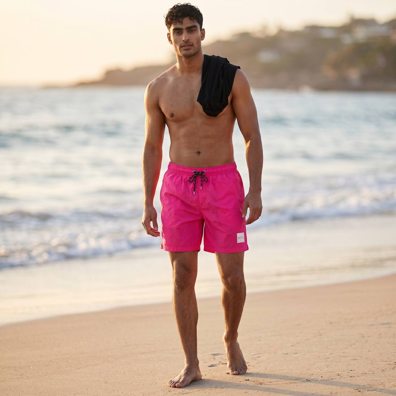 BOSS Neon Pink Swim Shorts 💗 | Bold Luxury Summer Fit - MASTERPIECE